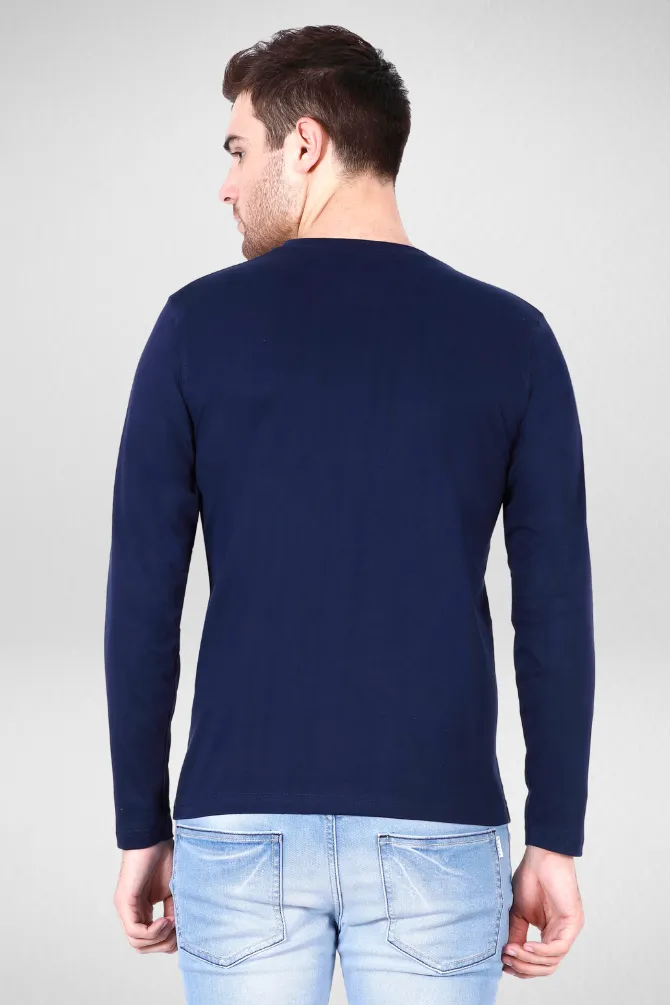 Pack Of 3 Full Sleeve T-Shirts White Navy Blue and Grey Melange for Men