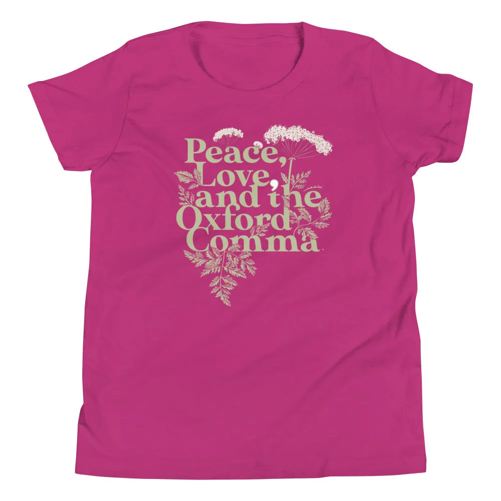 Peace, Love, And The Oxford Comma Kid's Youth Tee