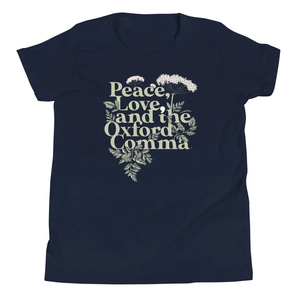 Peace, Love, And The Oxford Comma Kid's Youth Tee