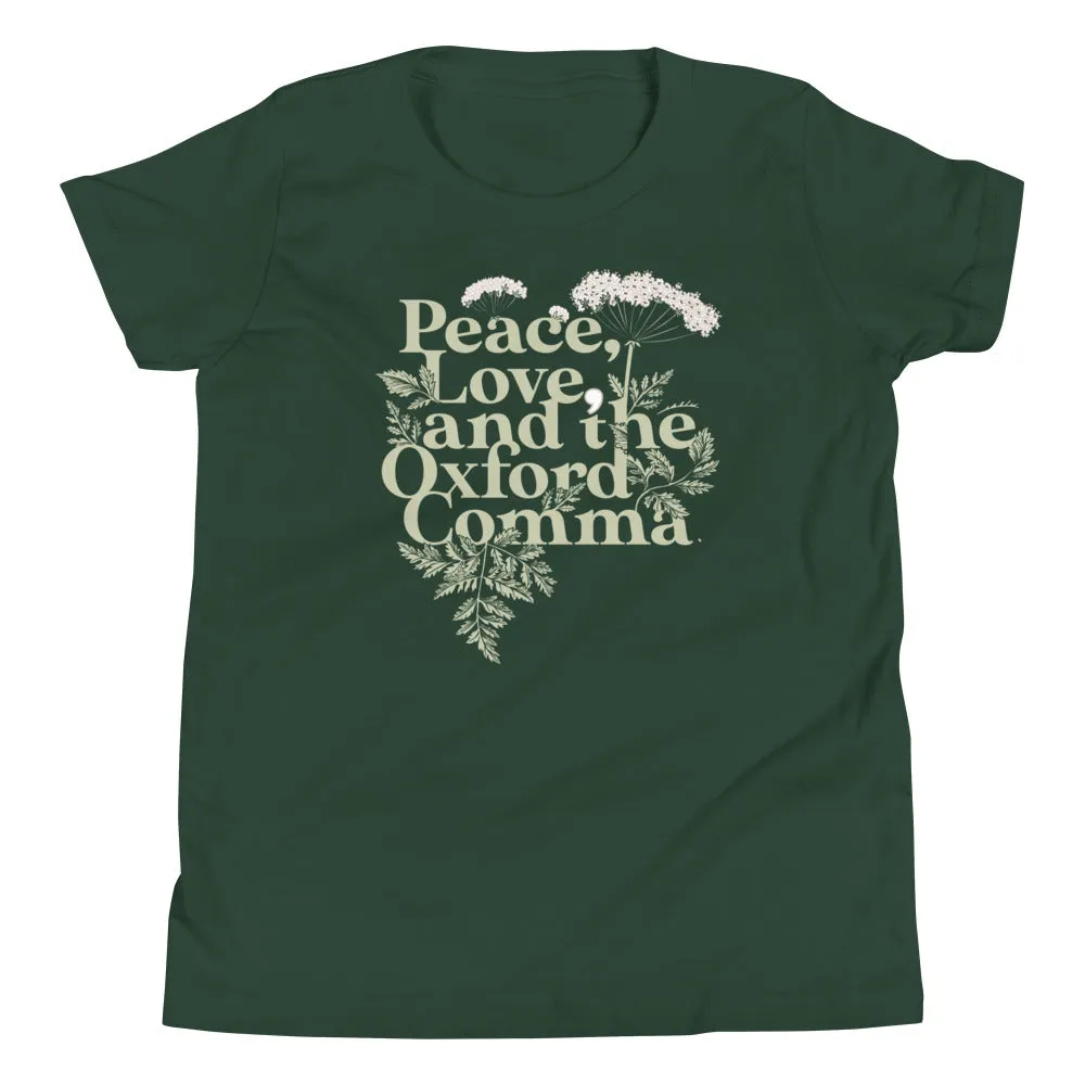 Peace, Love, And The Oxford Comma Kid's Youth Tee