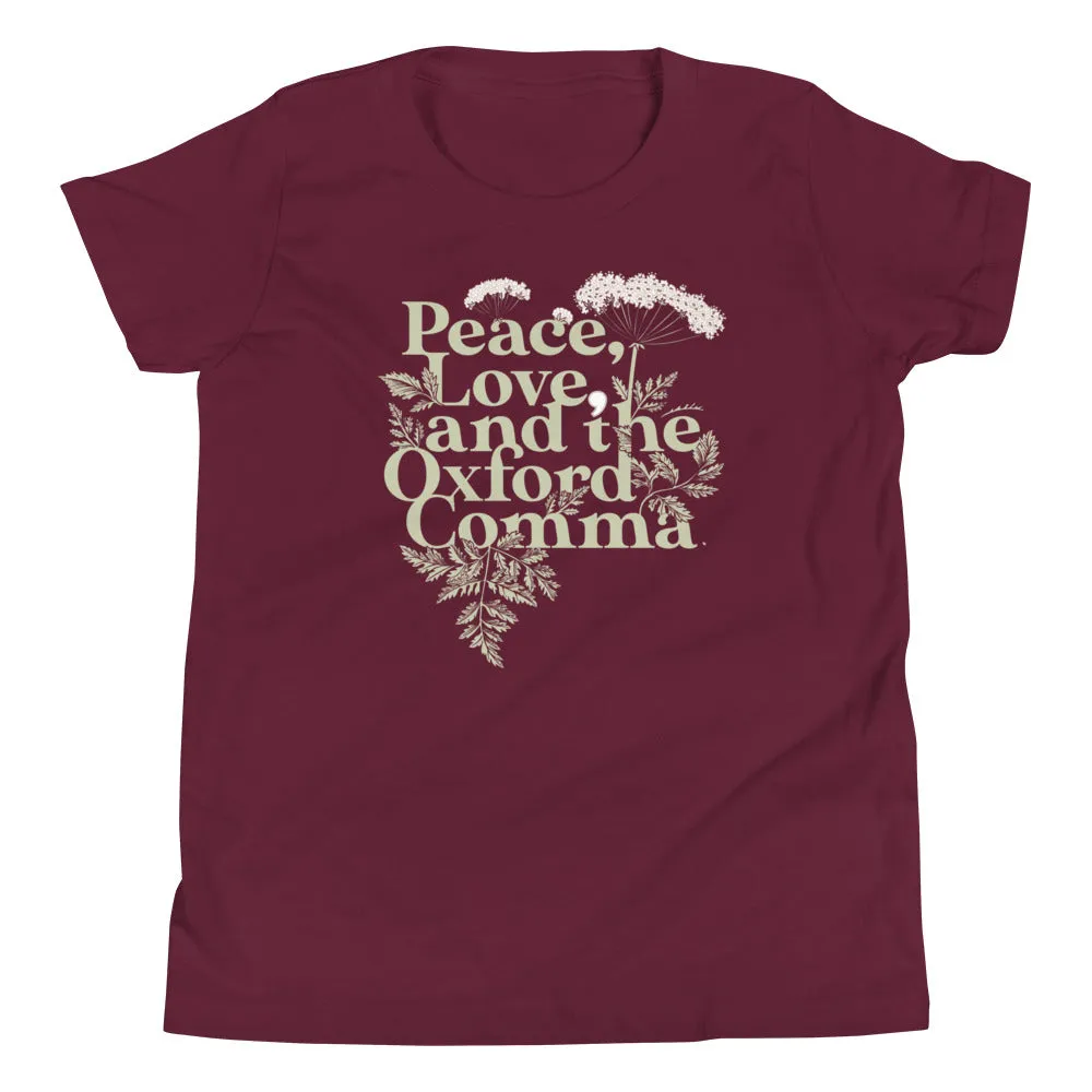 Peace, Love, And The Oxford Comma Kid's Youth Tee