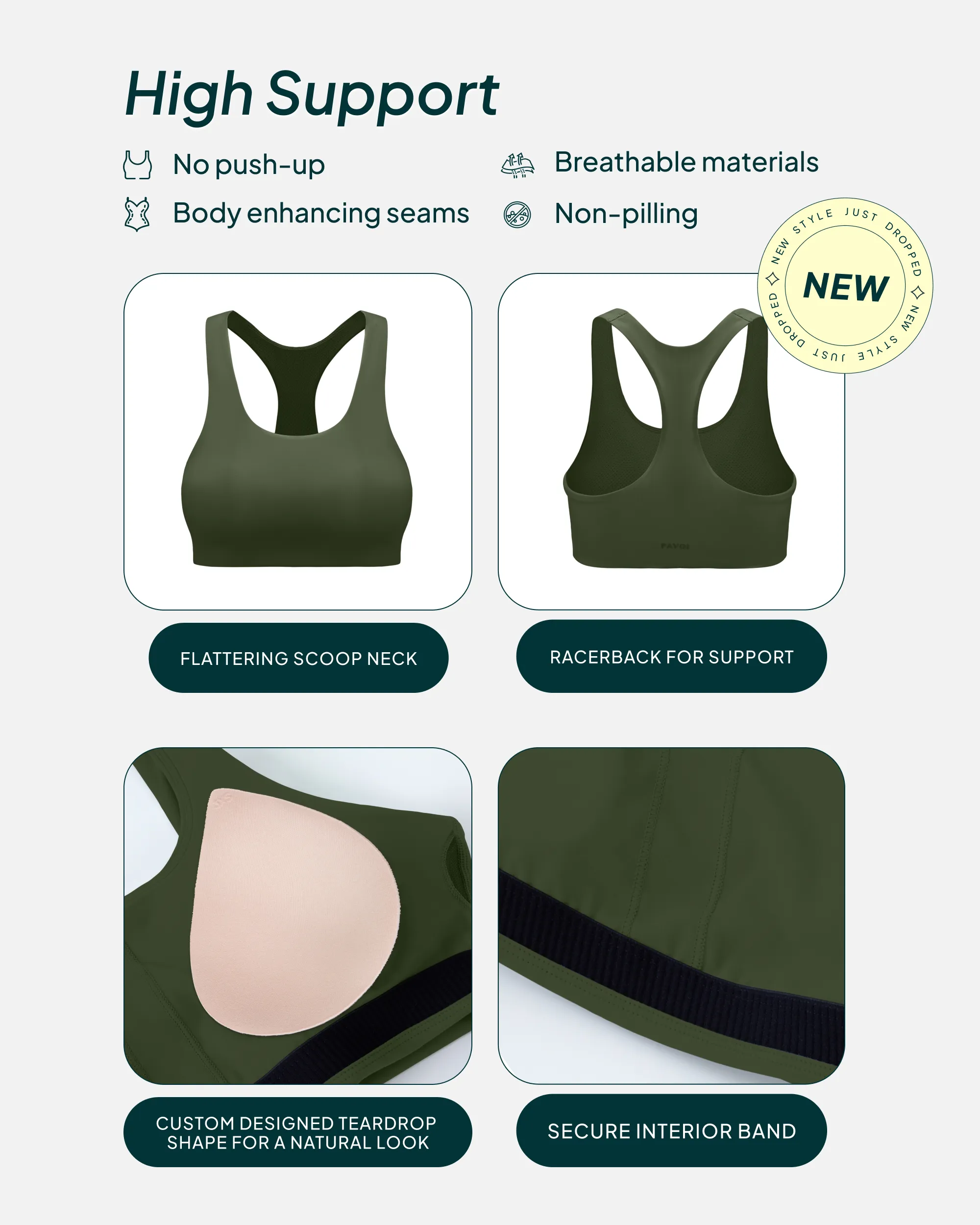 Performance High-Support Racerback Sports Bra