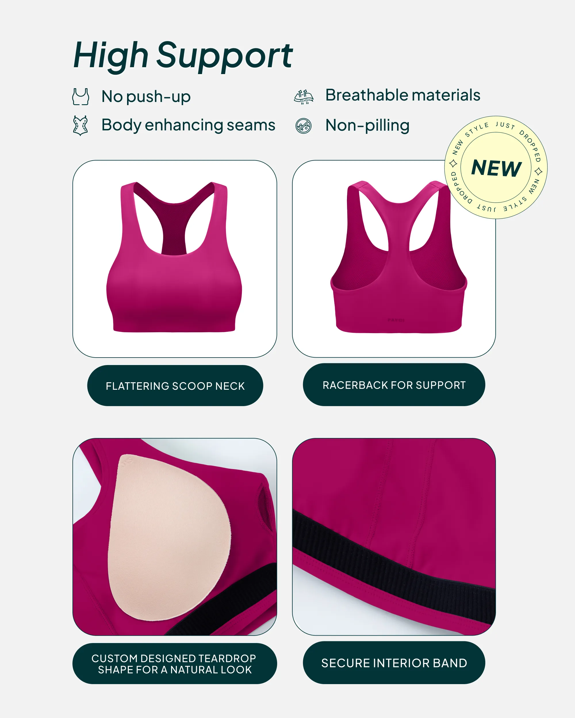 Performance High-Support Racerback Sports Bra