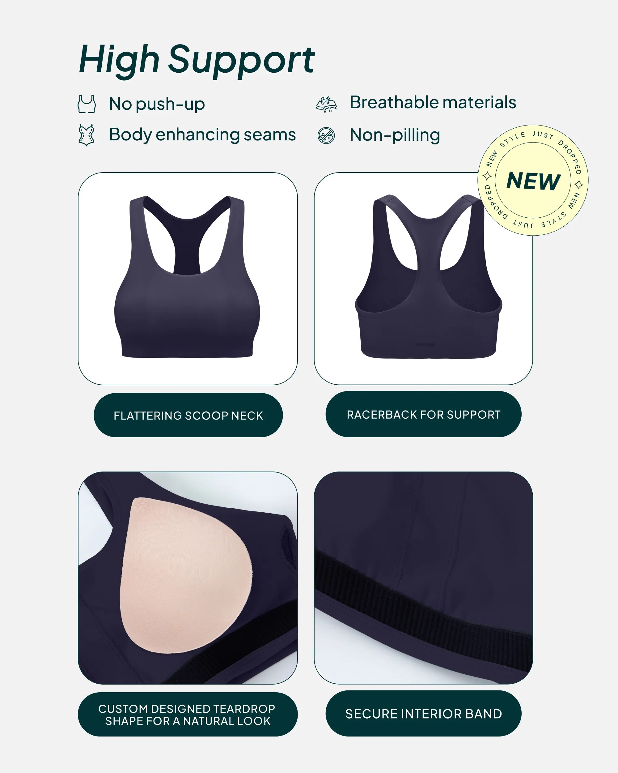 Performance High-Support Racerback Sports Bra