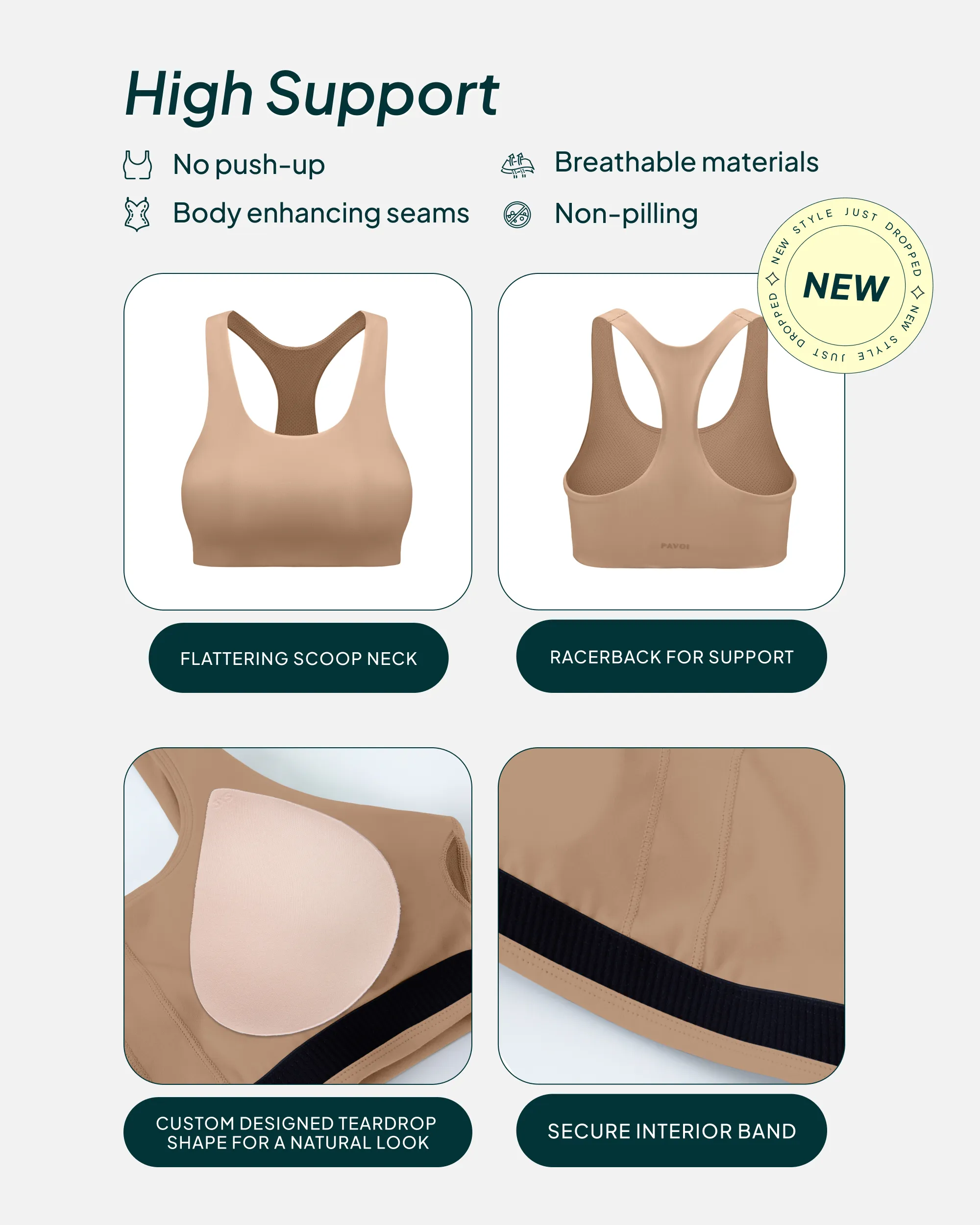 Performance High-Support Racerback Sports Bra