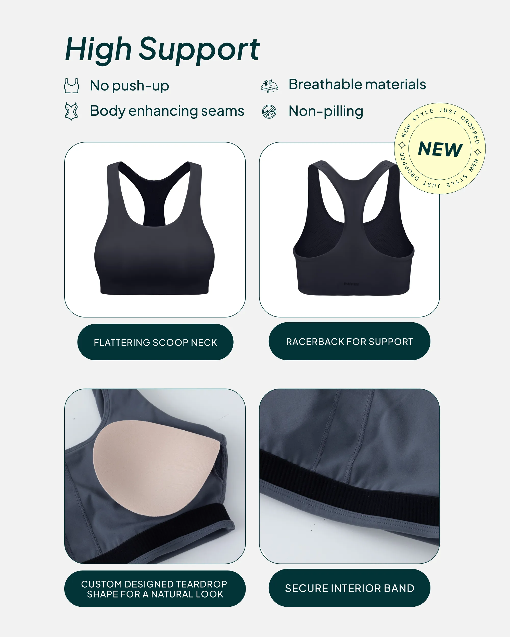 Performance High-Support Racerback Sports Bra
