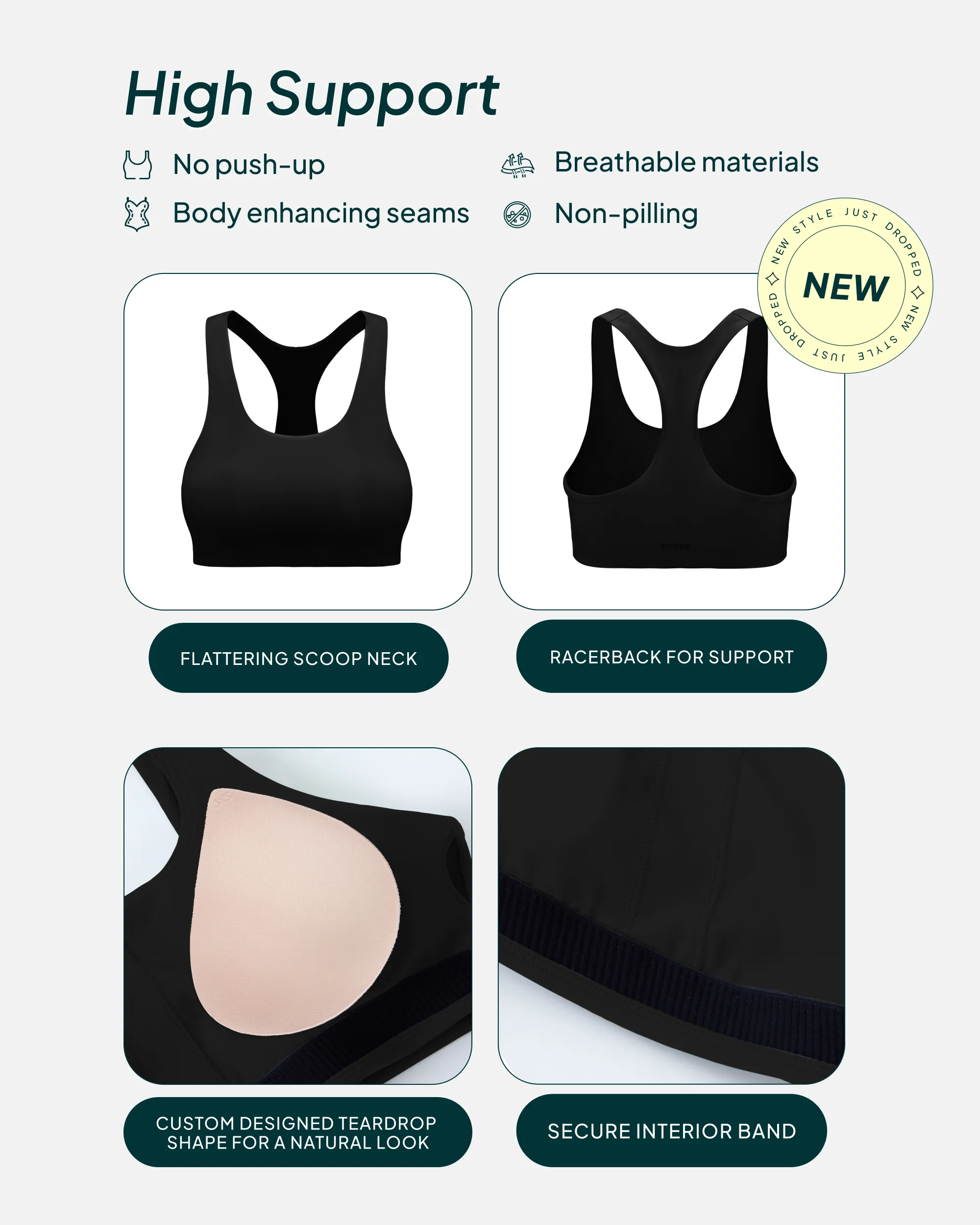 Performance High-Support Racerback Sports Bra