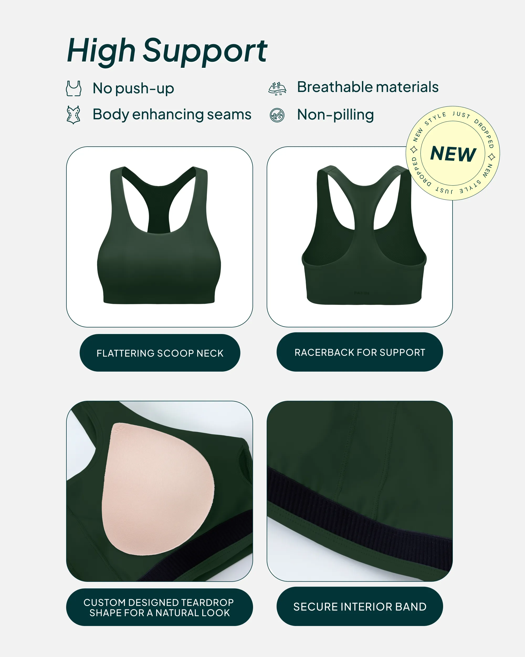 Performance High-Support Racerback Sports Bra
