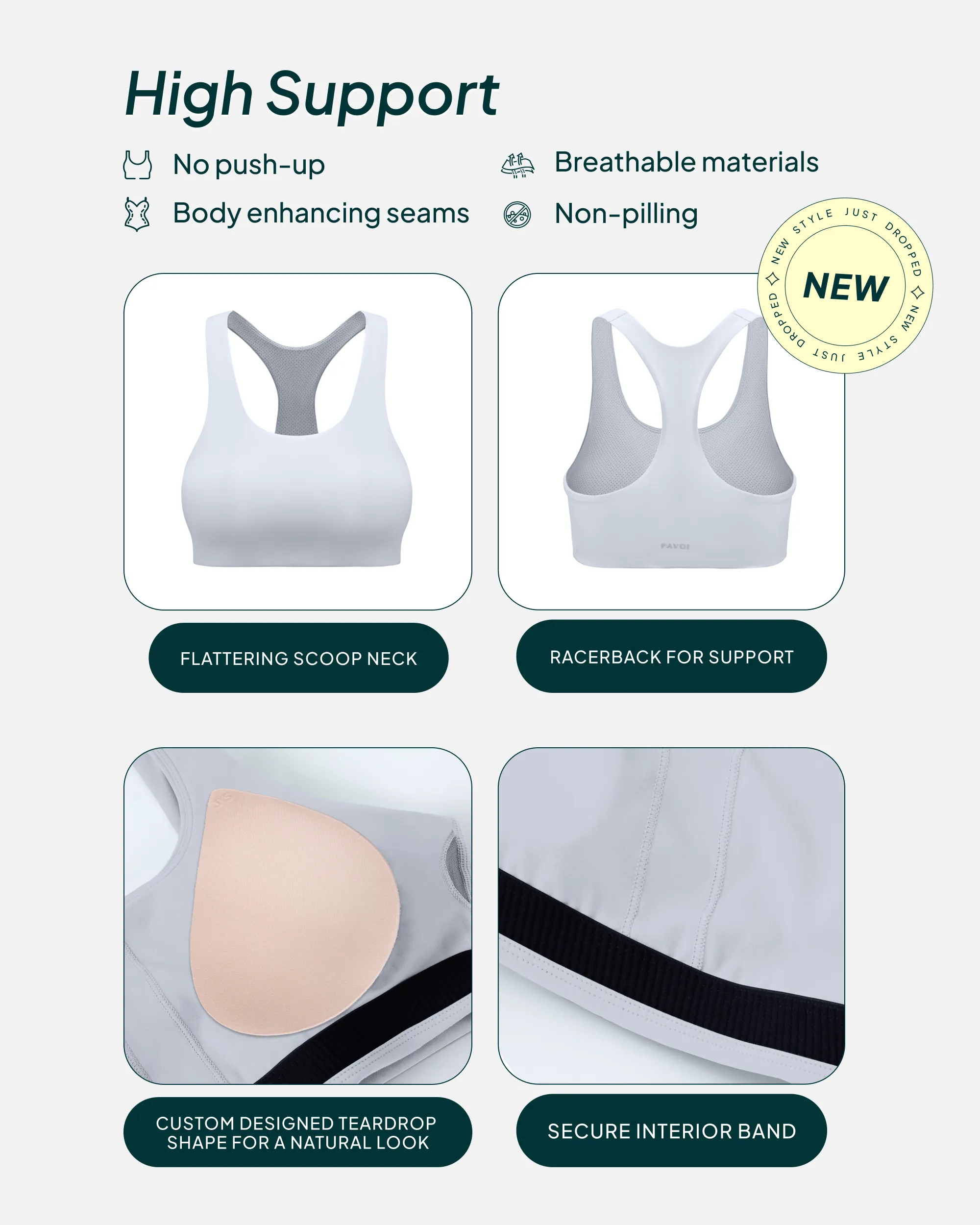 Performance High-Support Racerback Sports Bra