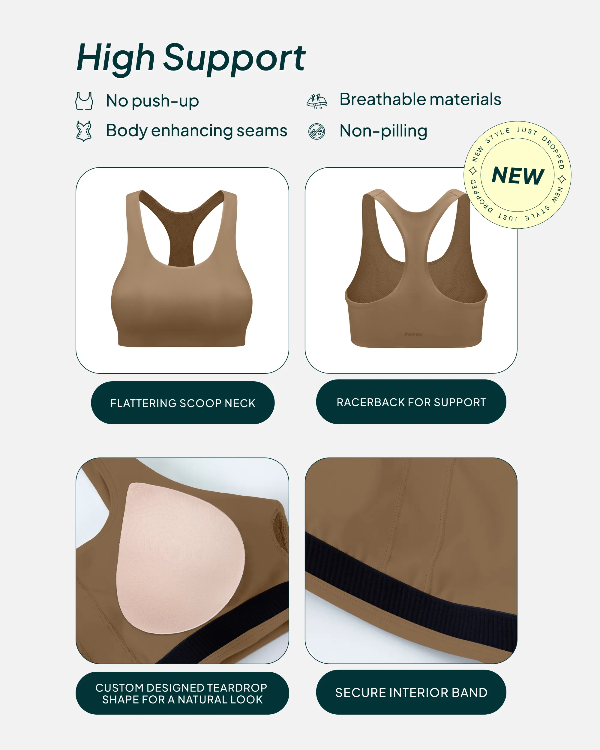 Performance High-Support Racerback Sports Bra