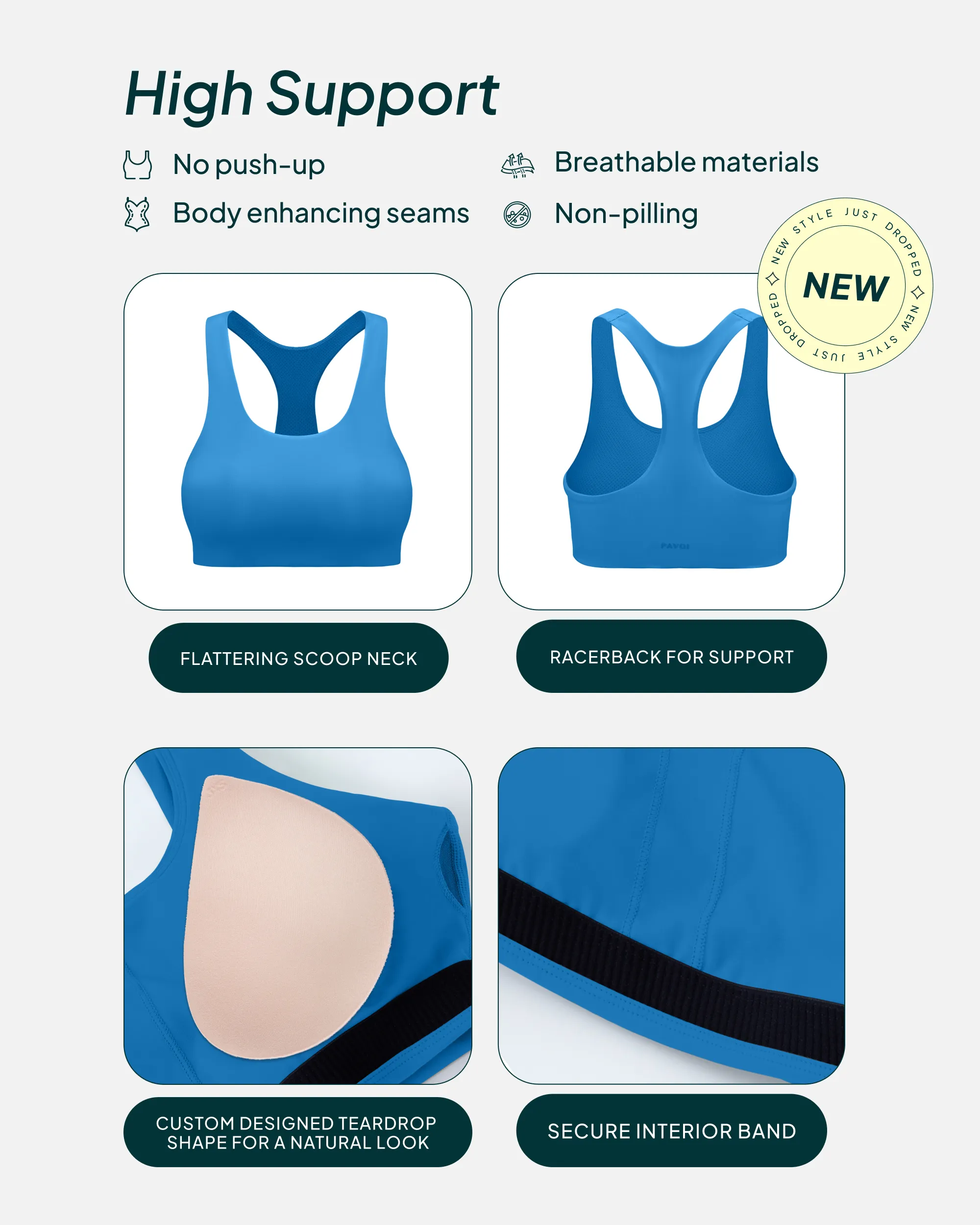 Performance High-Support Racerback Sports Bra