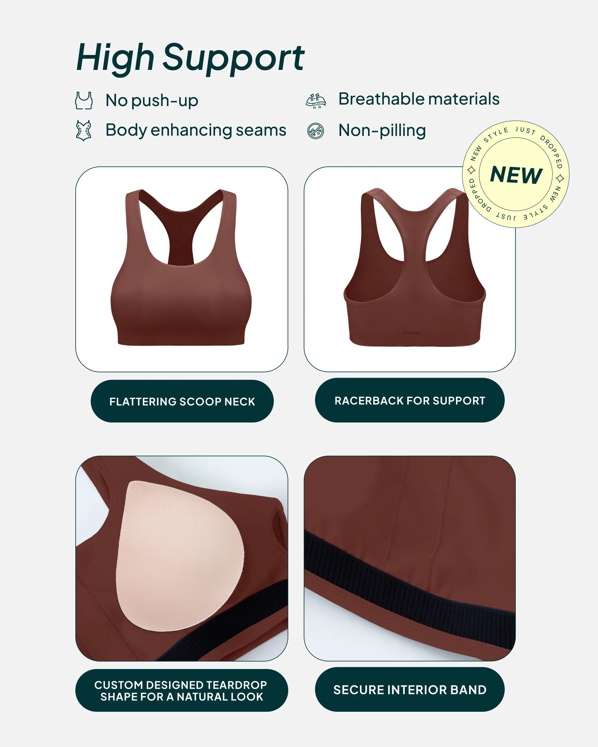 Performance High-Support Racerback Sports Bra