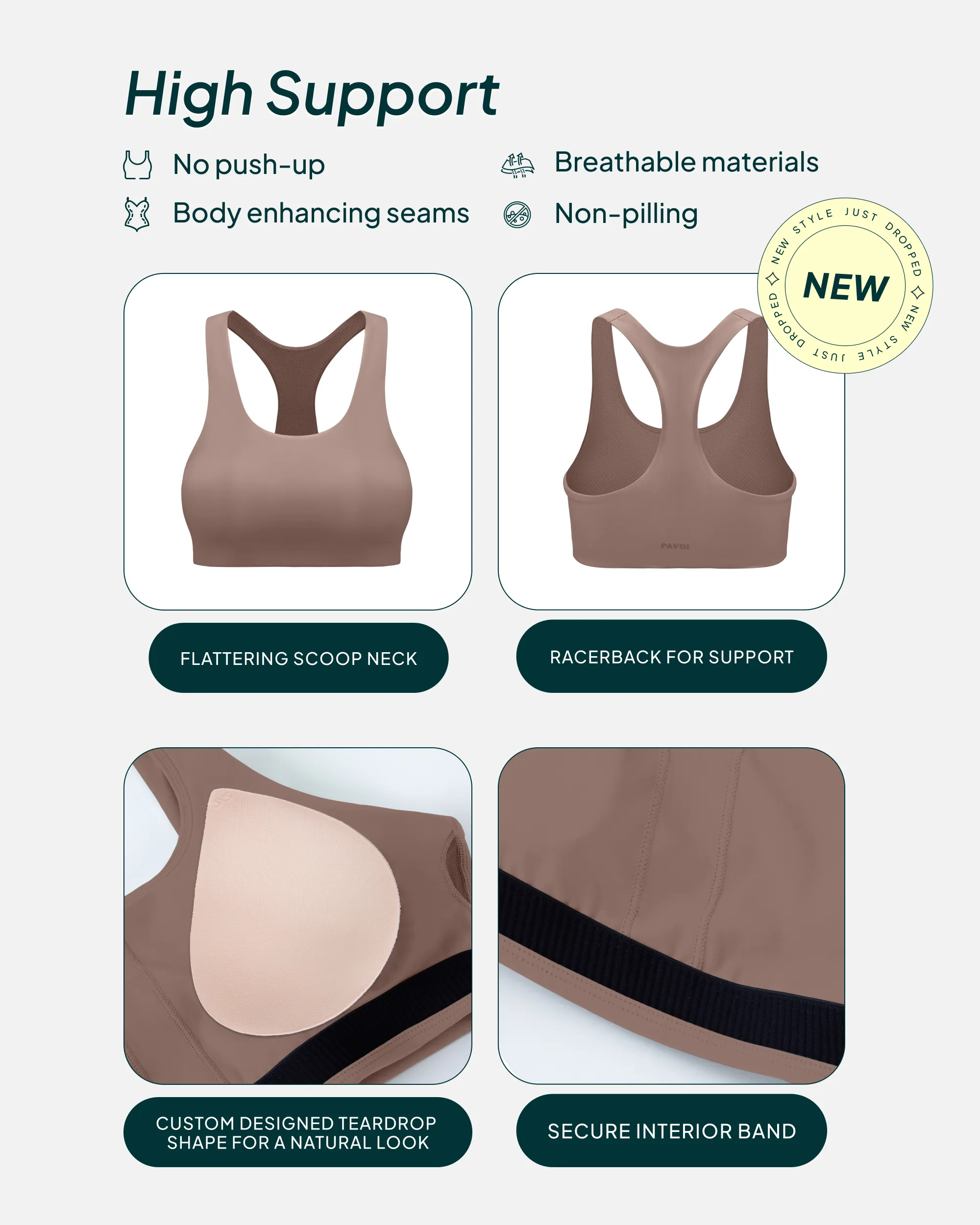 Performance High-Support Racerback Sports Bra