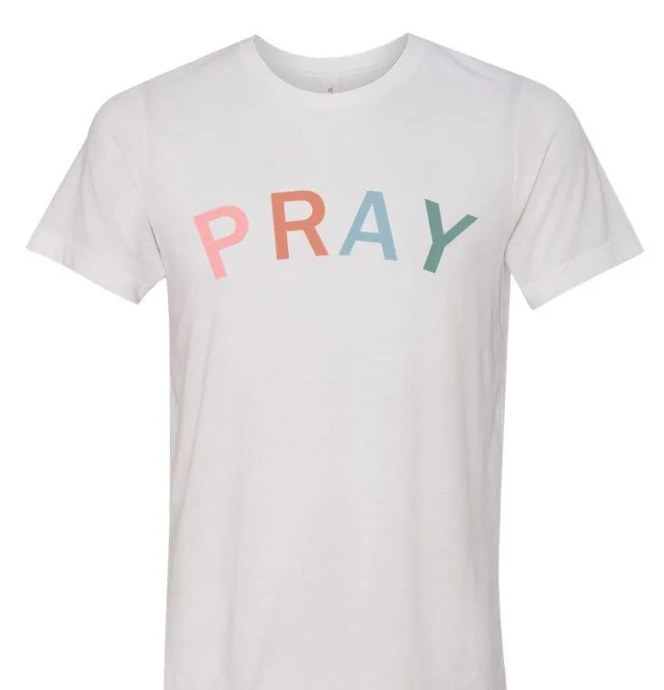 Pray Religious T-Shirt - Solid White Blend