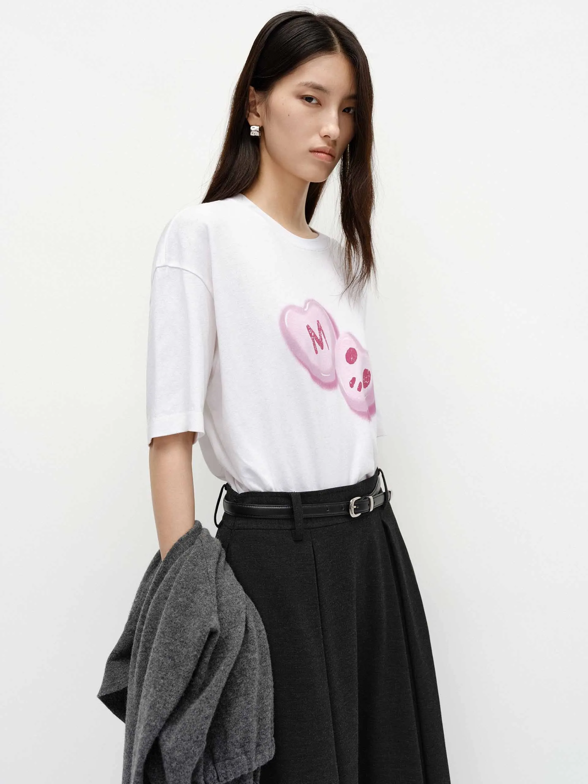Printed Detail Cotton T-shirts