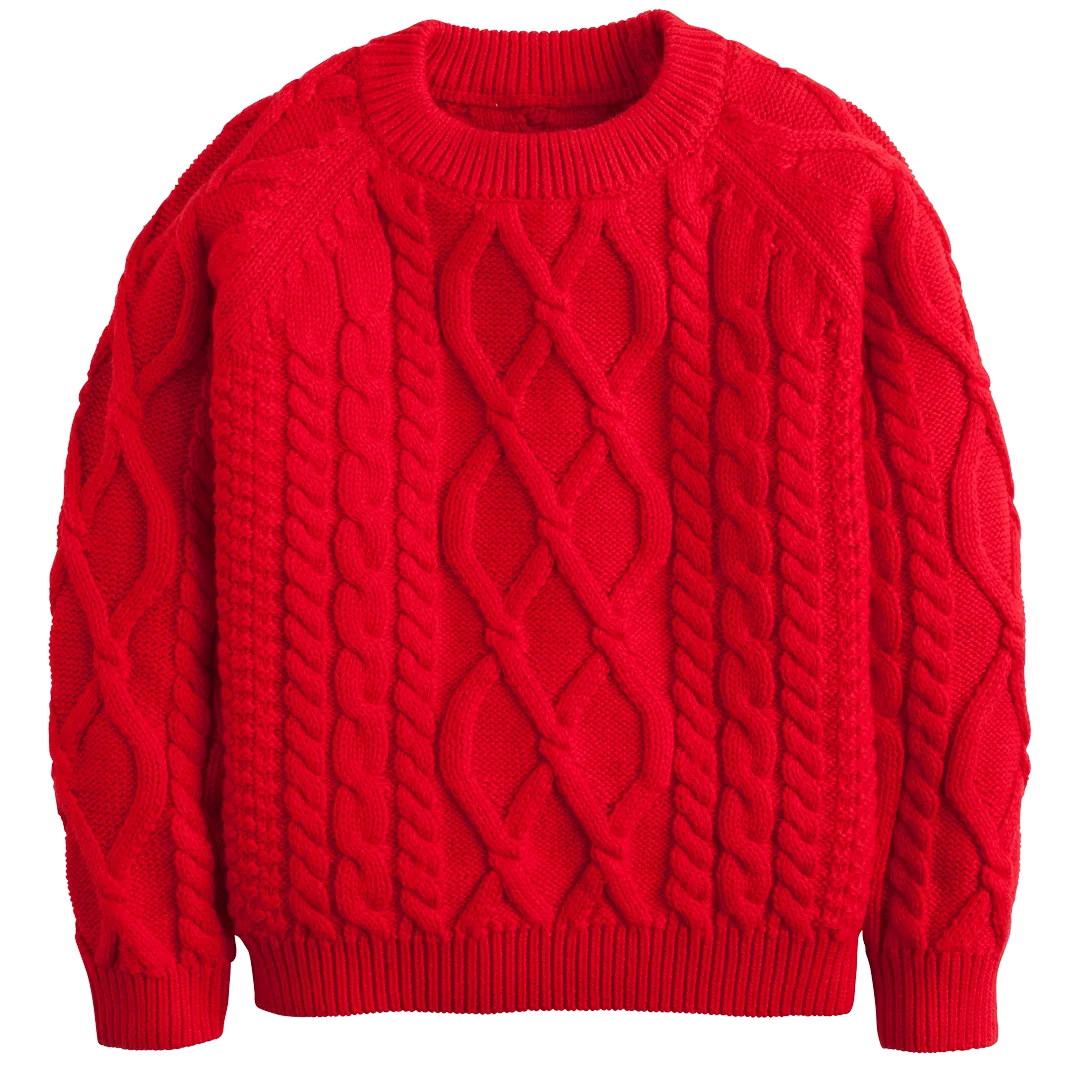Red Cable Knit Sweater
