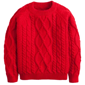 Red Cable Knit Sweater