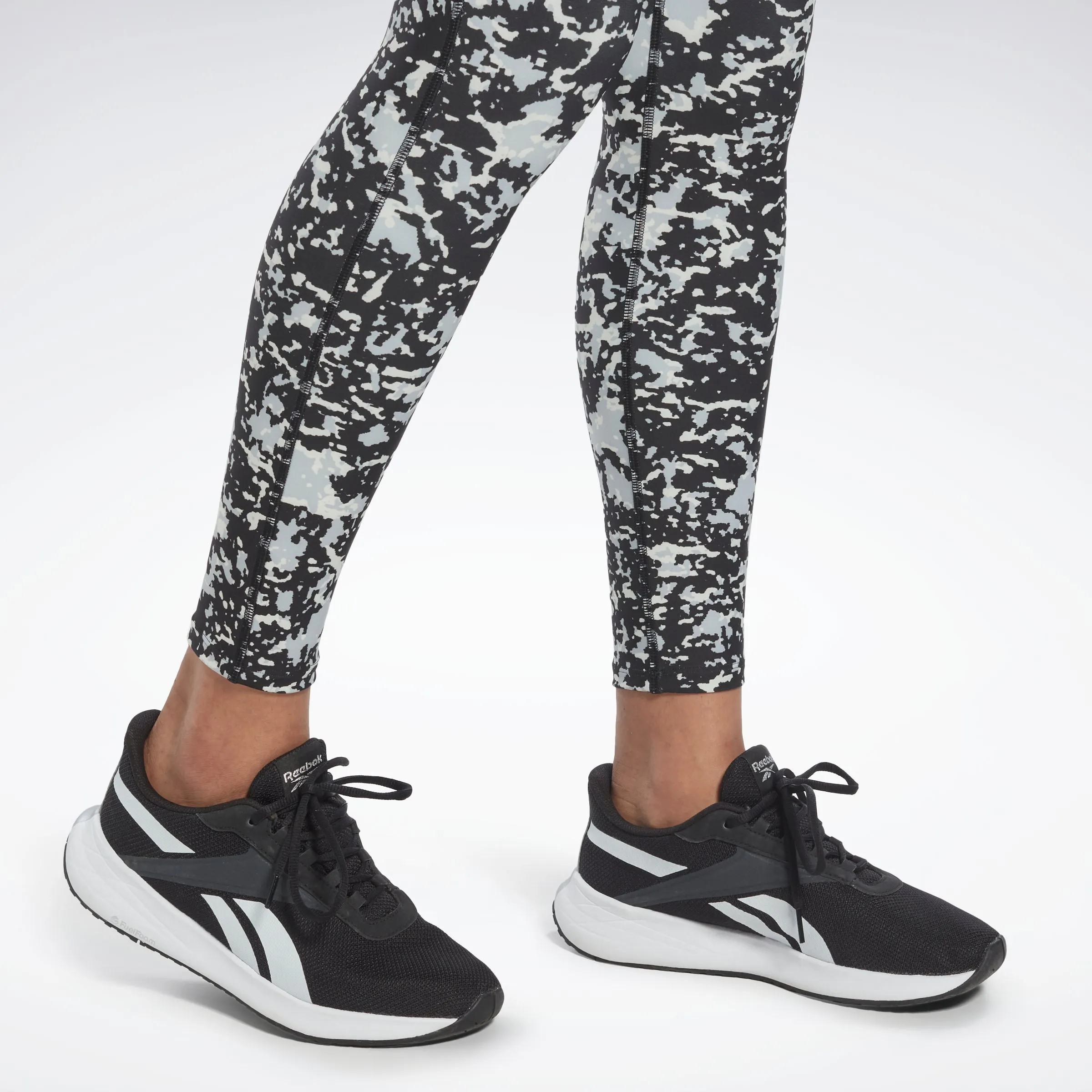 Reebok Apparel Women Lux 2.0 Speckle Modern Safari Leggings Black