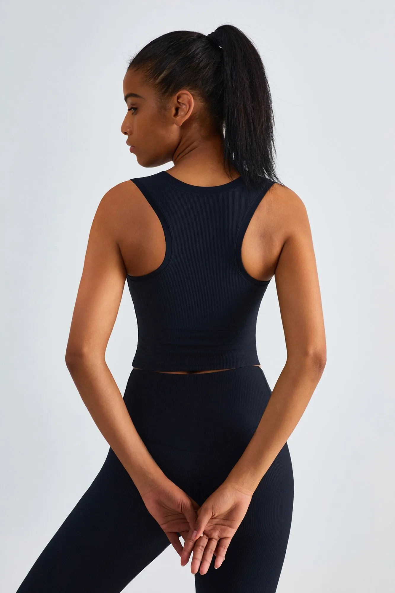 Ribbed Longline Racerback Sports Bra