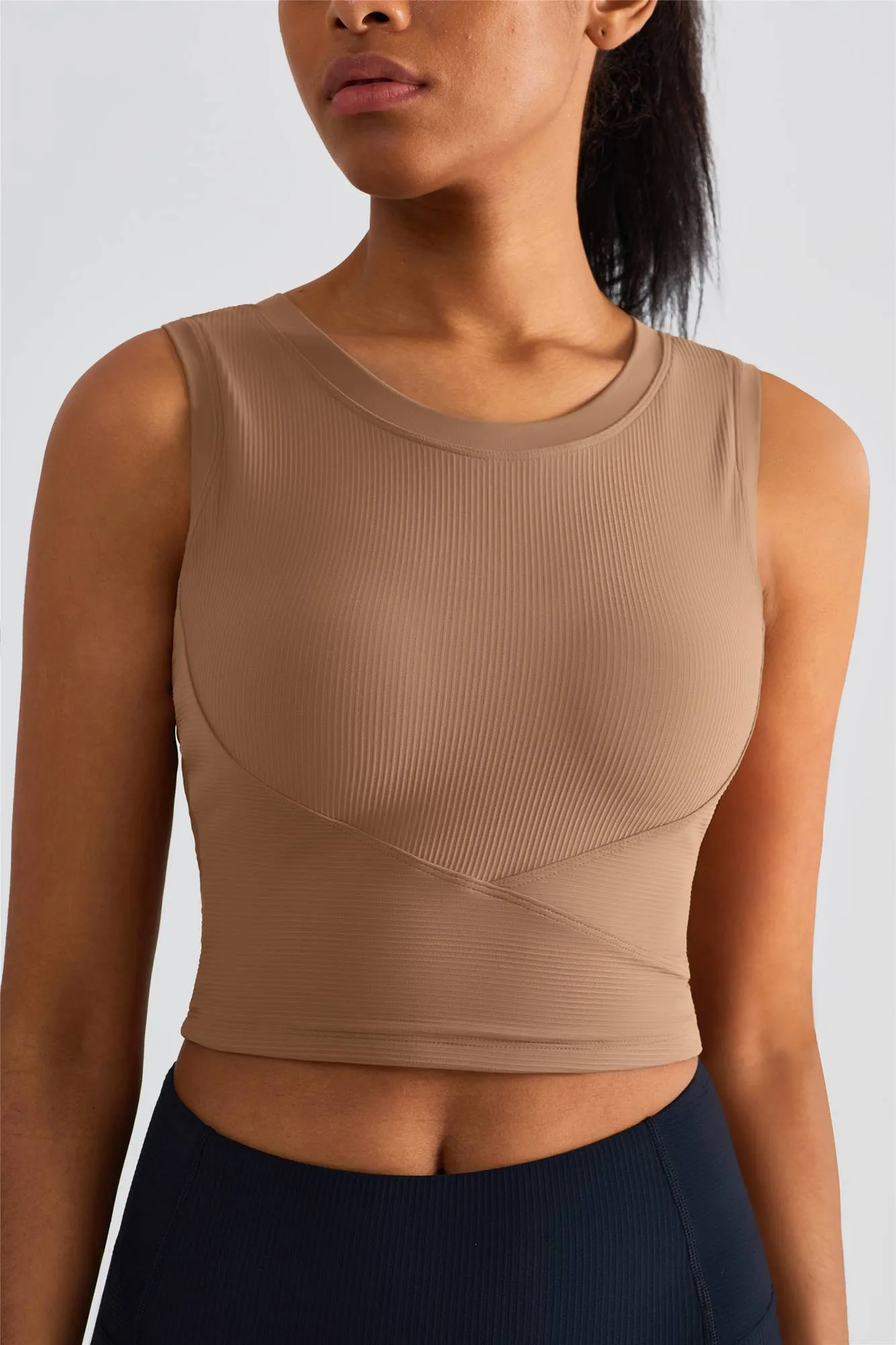 Ribbed Longline Racerback Sports Bra