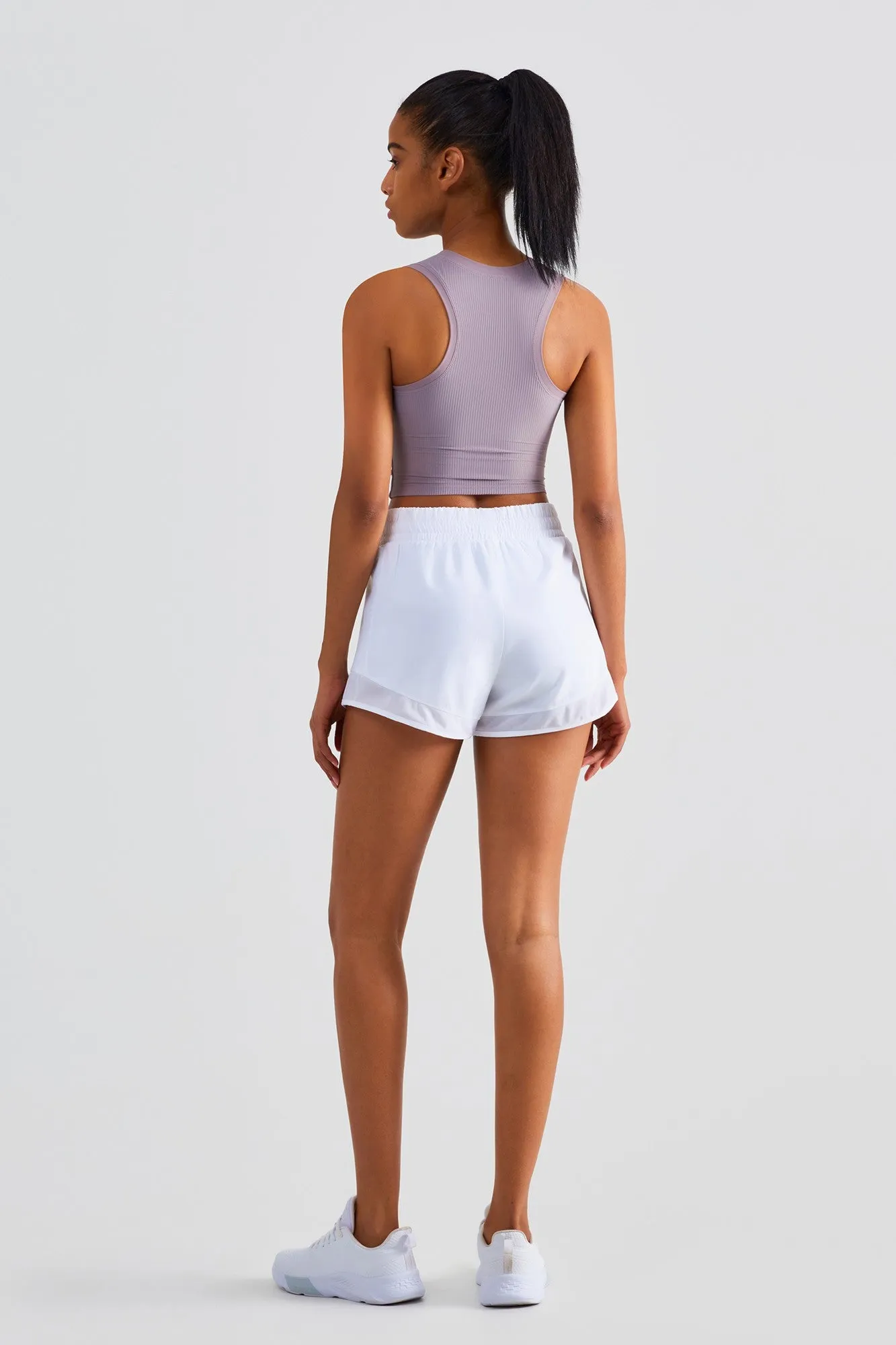 Ribbed Longline Racerback Sports Bra