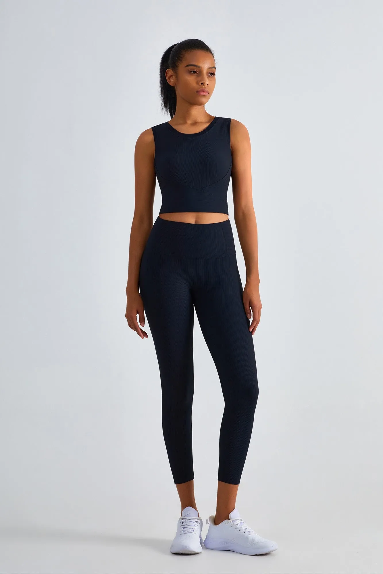 Ribbed Longline Racerback Sports Bra