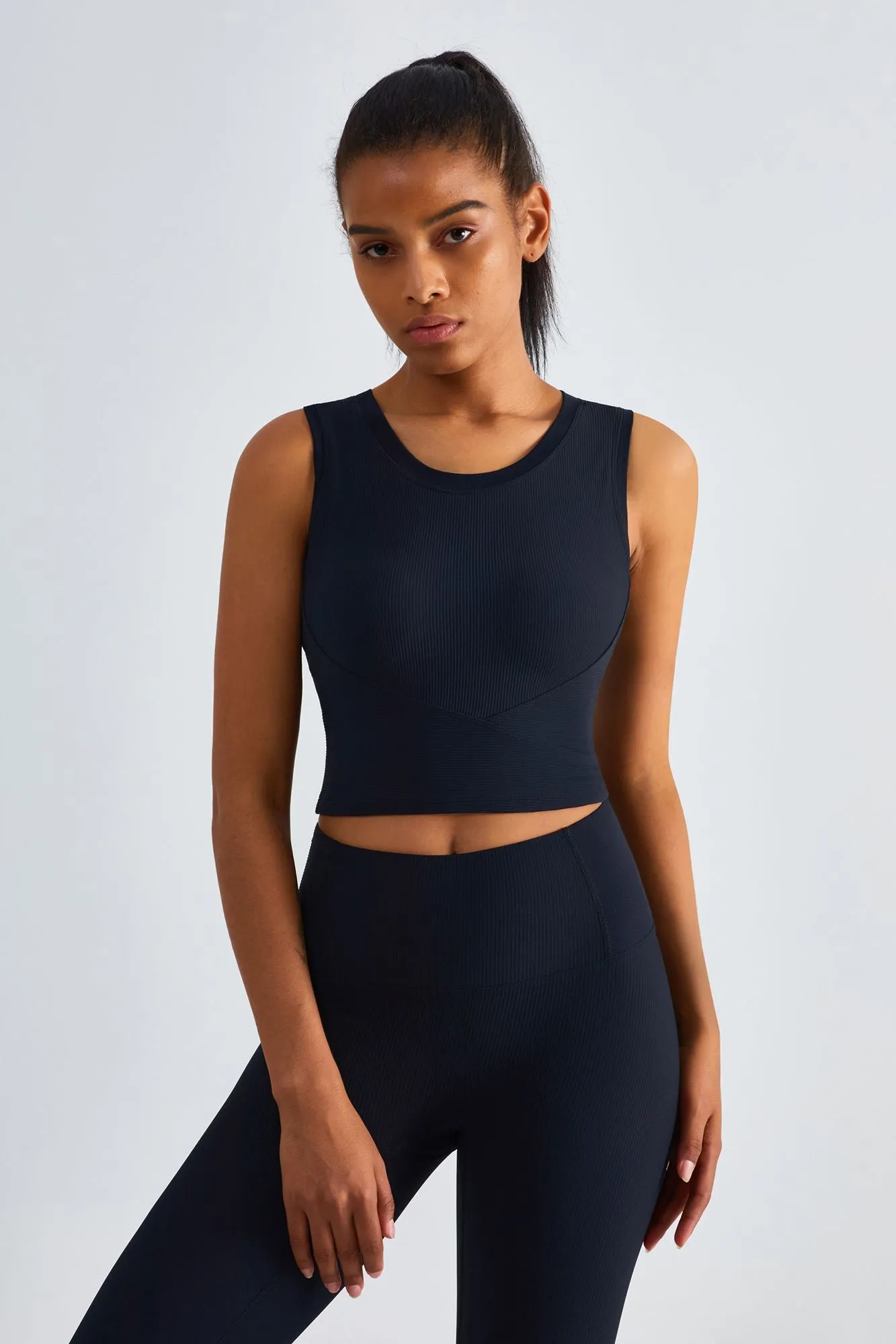 Ribbed Longline Racerback Sports Bra