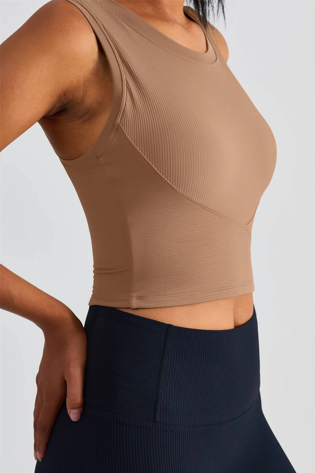Ribbed Longline Racerback Sports Bra