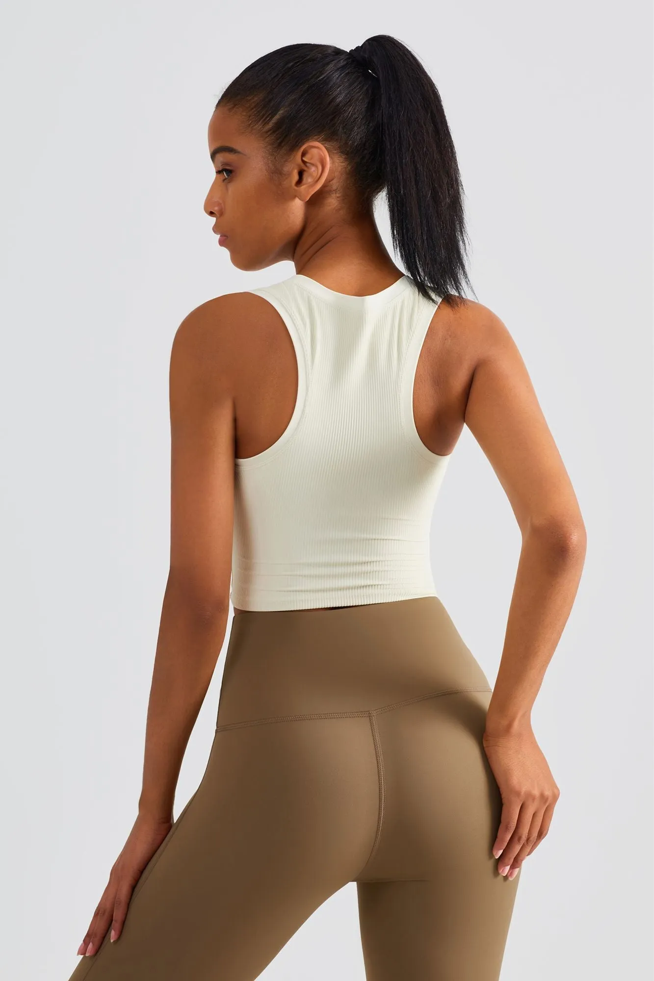 Ribbed Longline Racerback Sports Bra