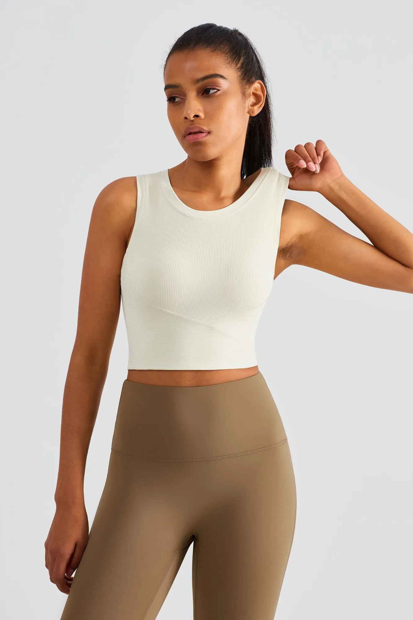Ribbed Longline Racerback Sports Bra