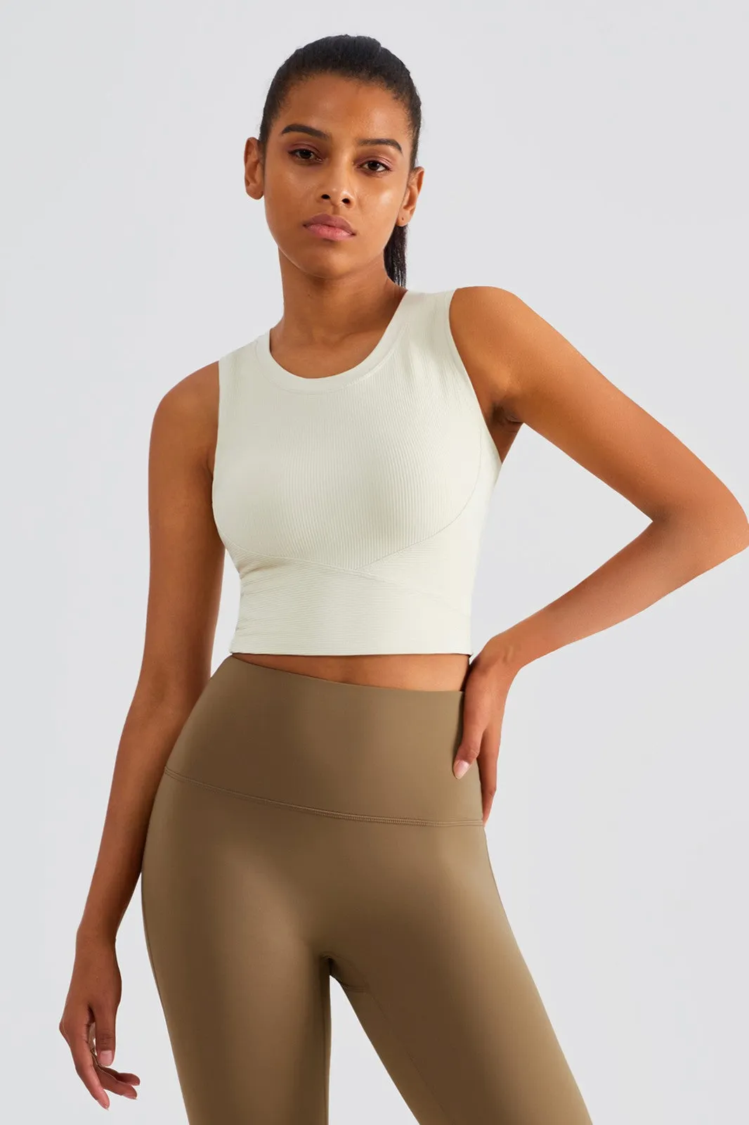 Ribbed Longline Racerback Sports Bra