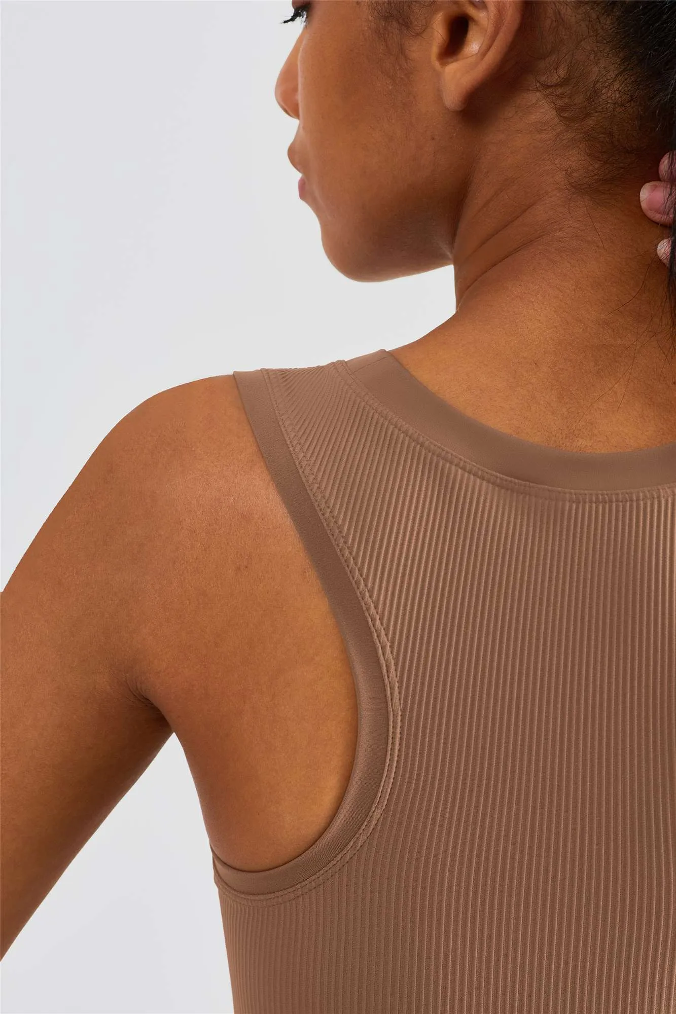 Ribbed Longline Racerback Sports Bra