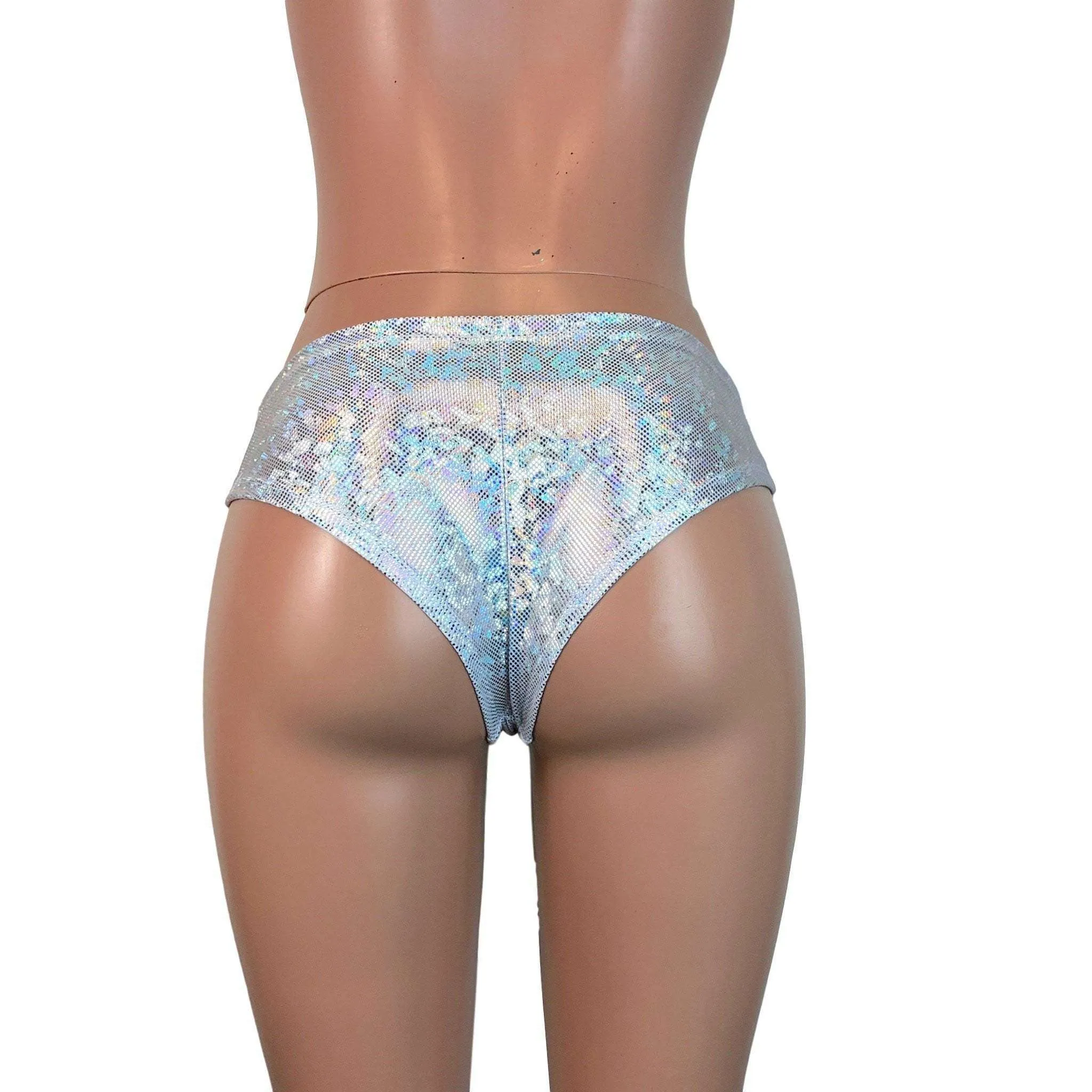 SALE - XS Silver Shattered Glass Cheeky