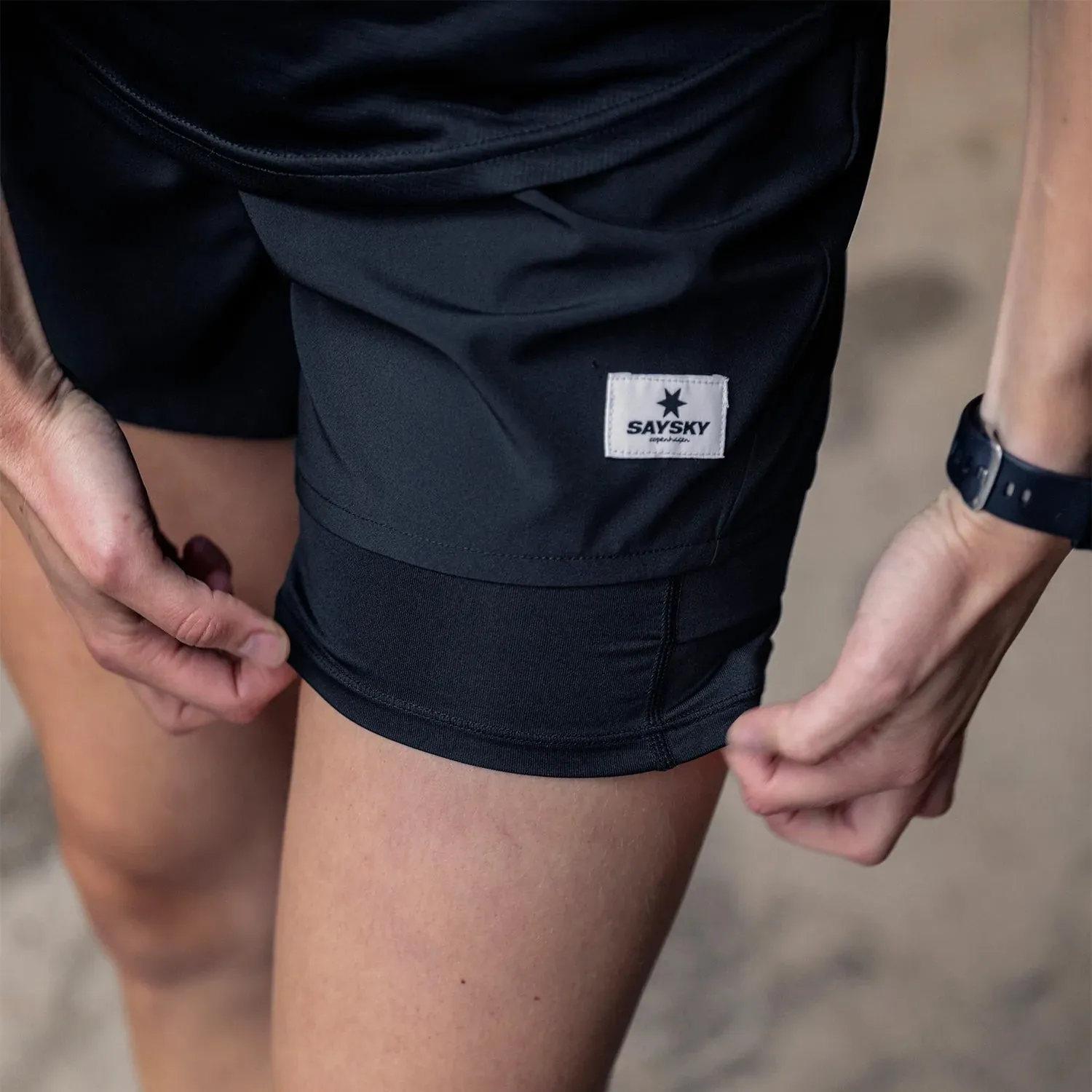 SAYSKY Women's 2 In 1 3 Inch Shorts Black