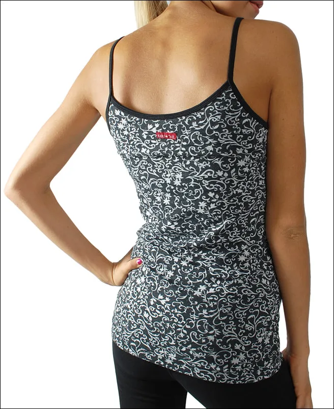 Scrolly Floral Sport Tank with Bra