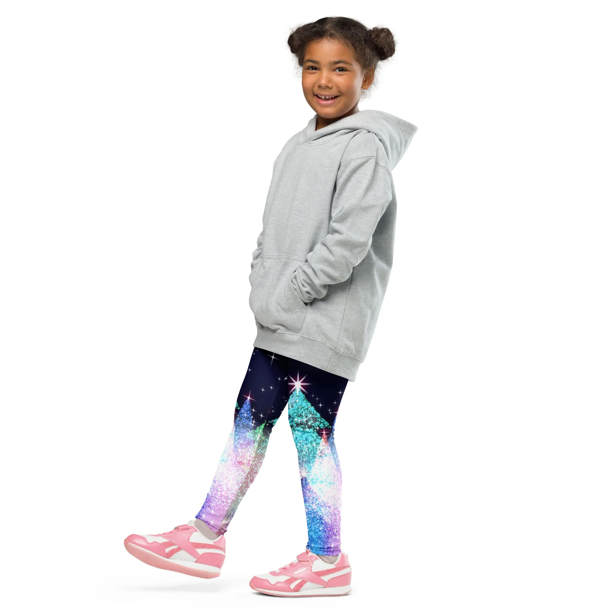 Shimmery Christmas Tree Print Kid's Leggings