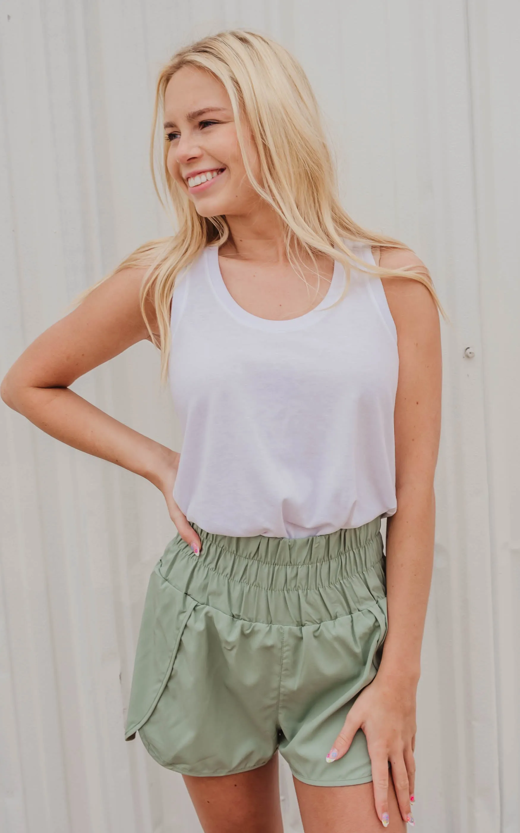 Smocked Waist Running Shorts - Final Sale*