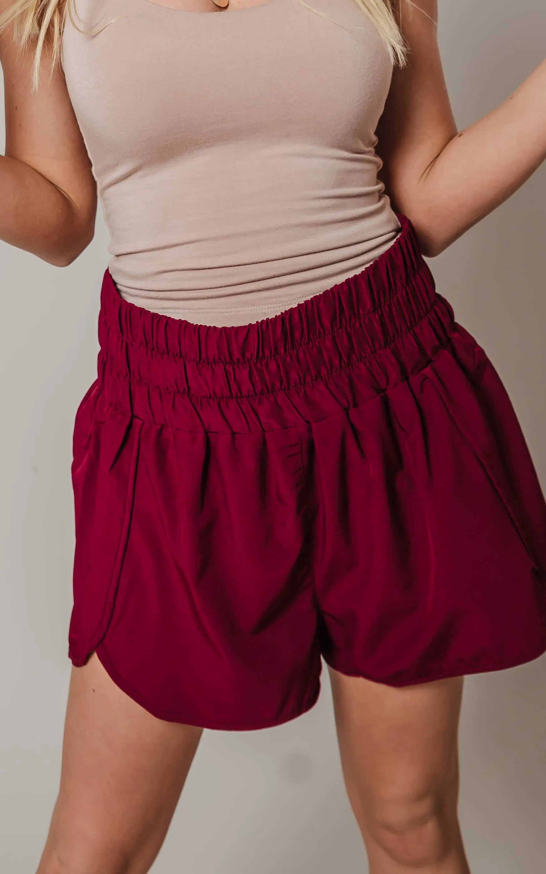 Smocked Waist Running Shorts - Final Sale*