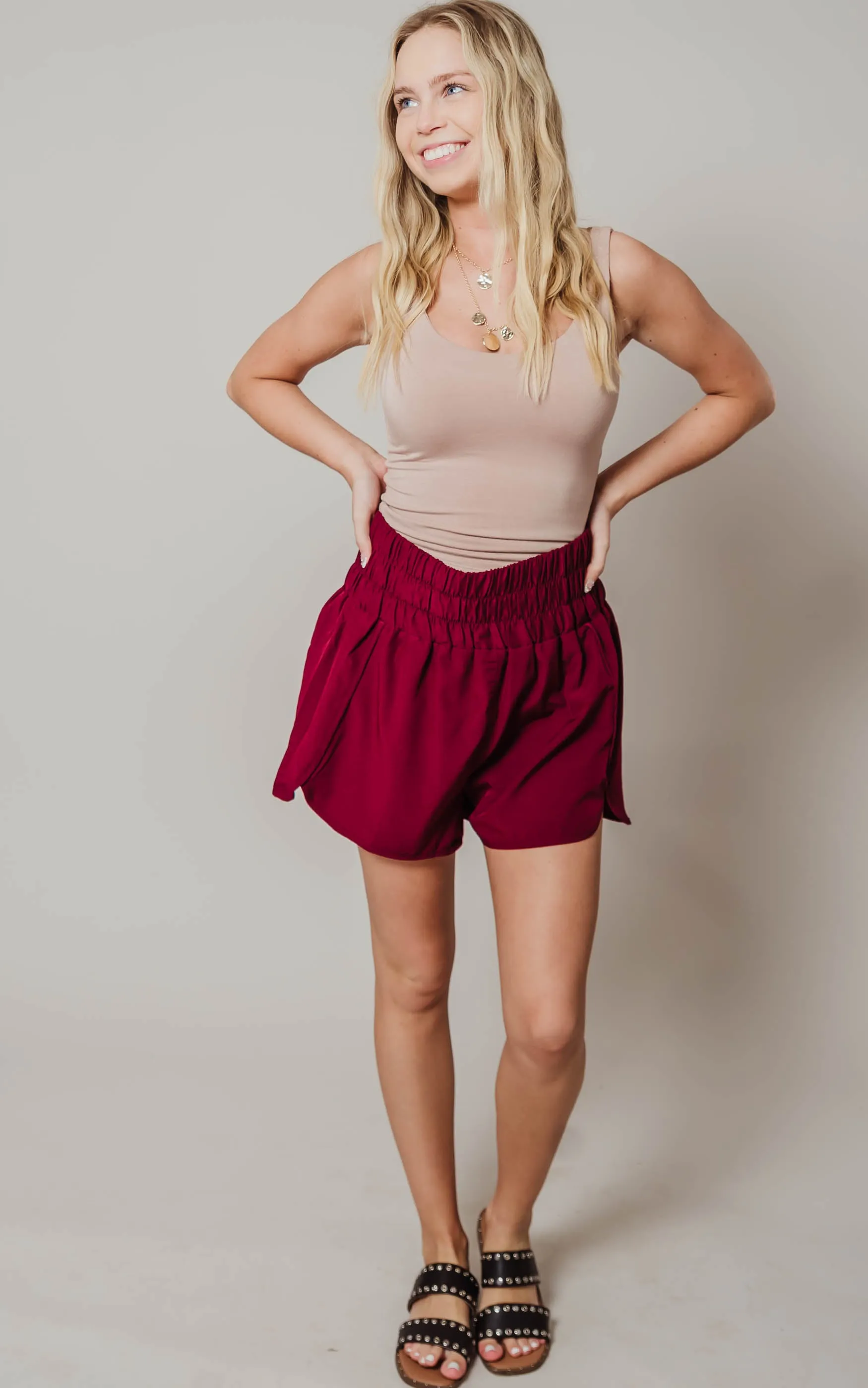 Smocked Waist Running Shorts - Final Sale*
