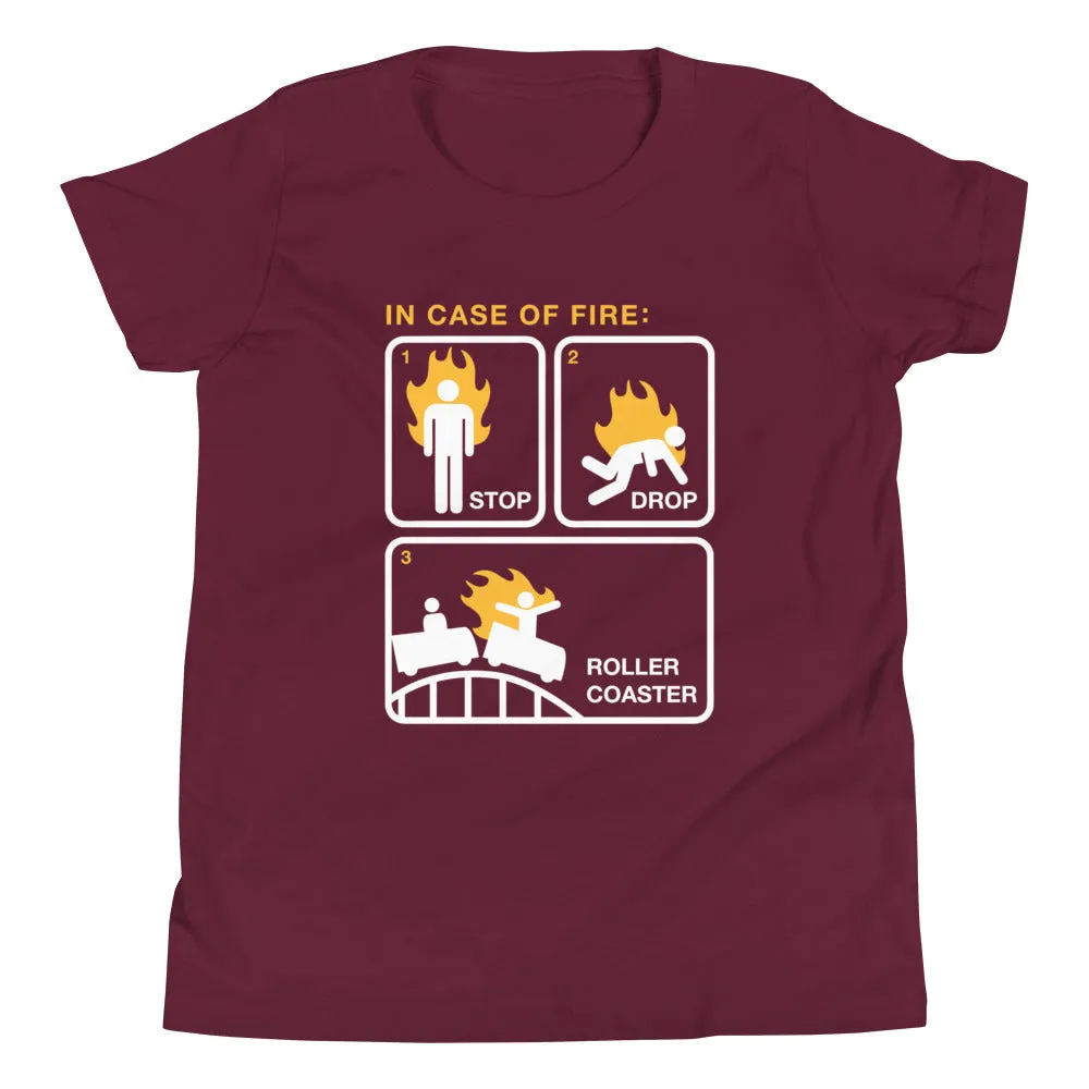 Stop Drop Roller Coaster Kid's Youth Tee