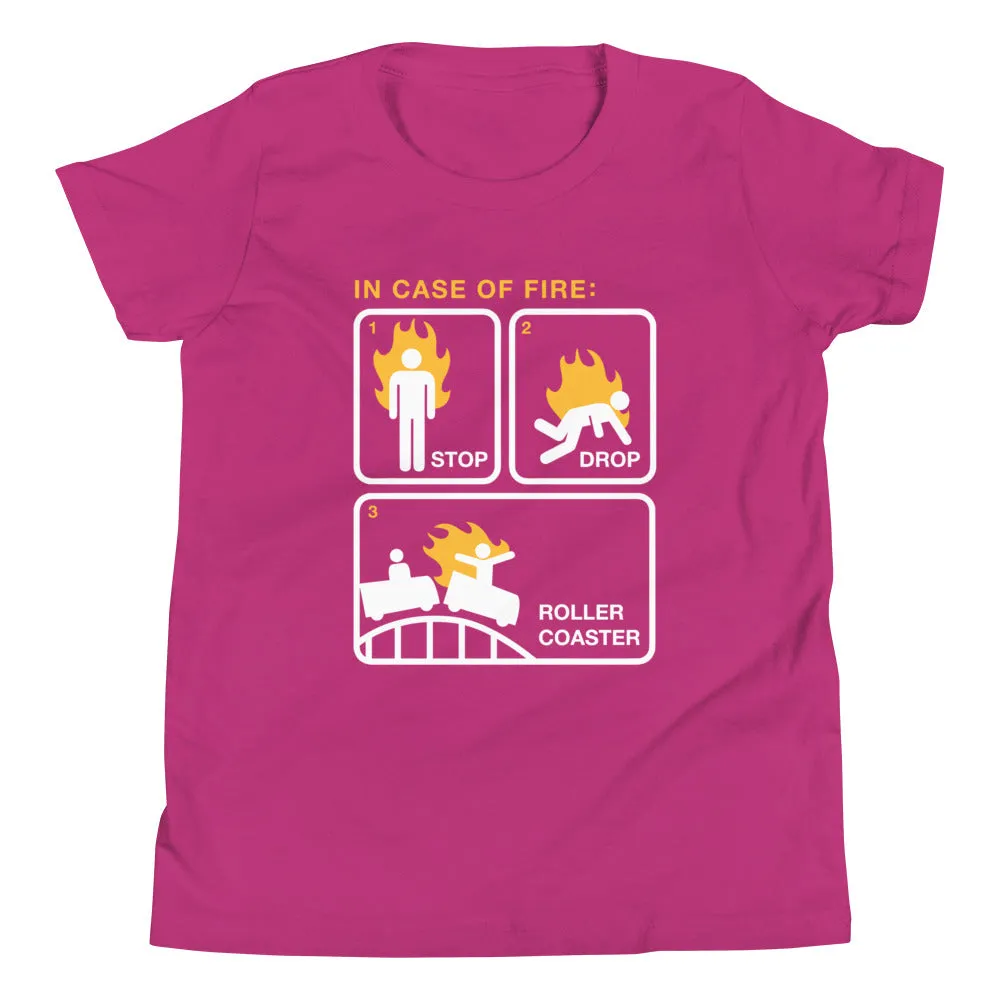 Stop Drop Roller Coaster Kid's Youth Tee