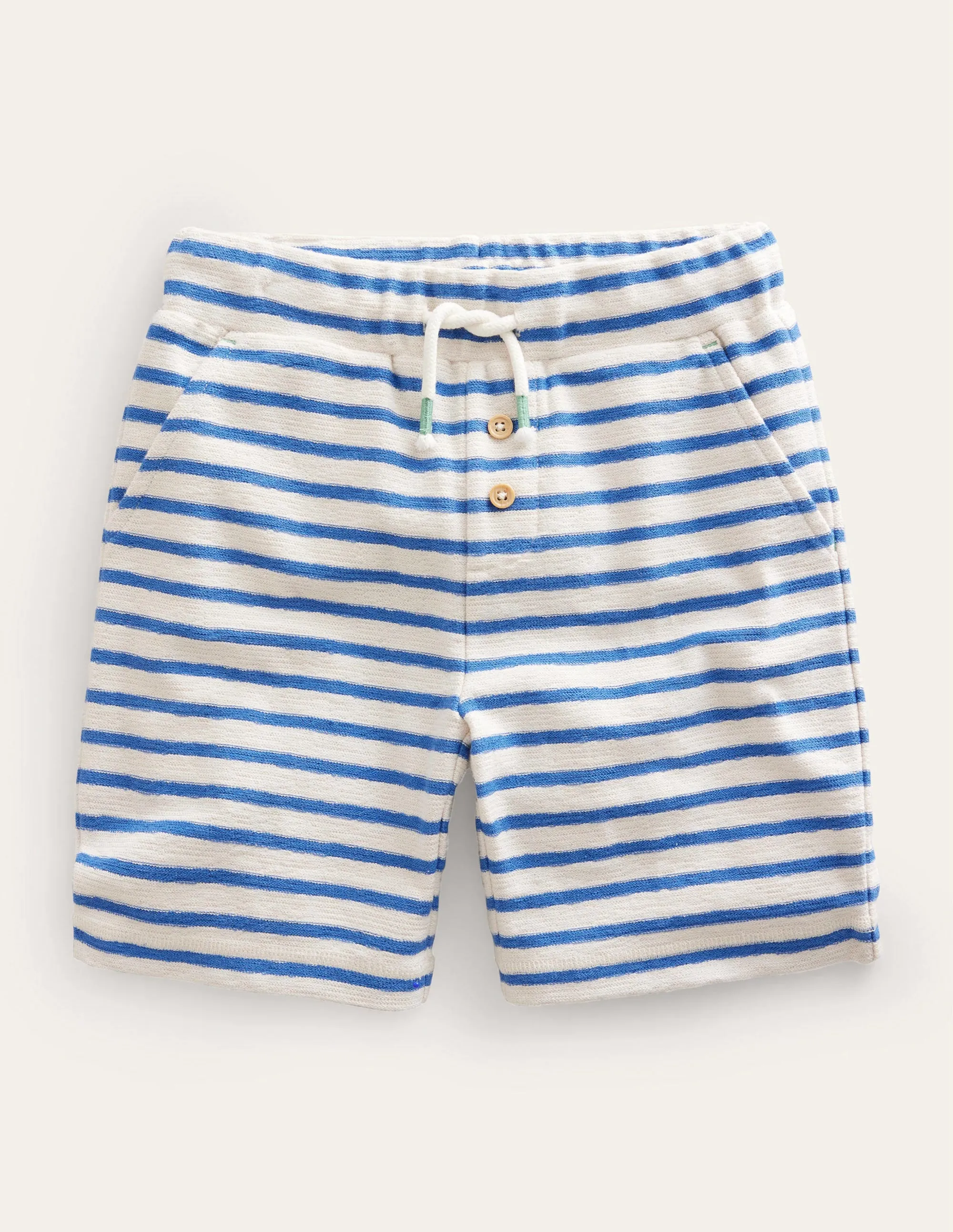 Textured Jersey Short-Delft Blue/White