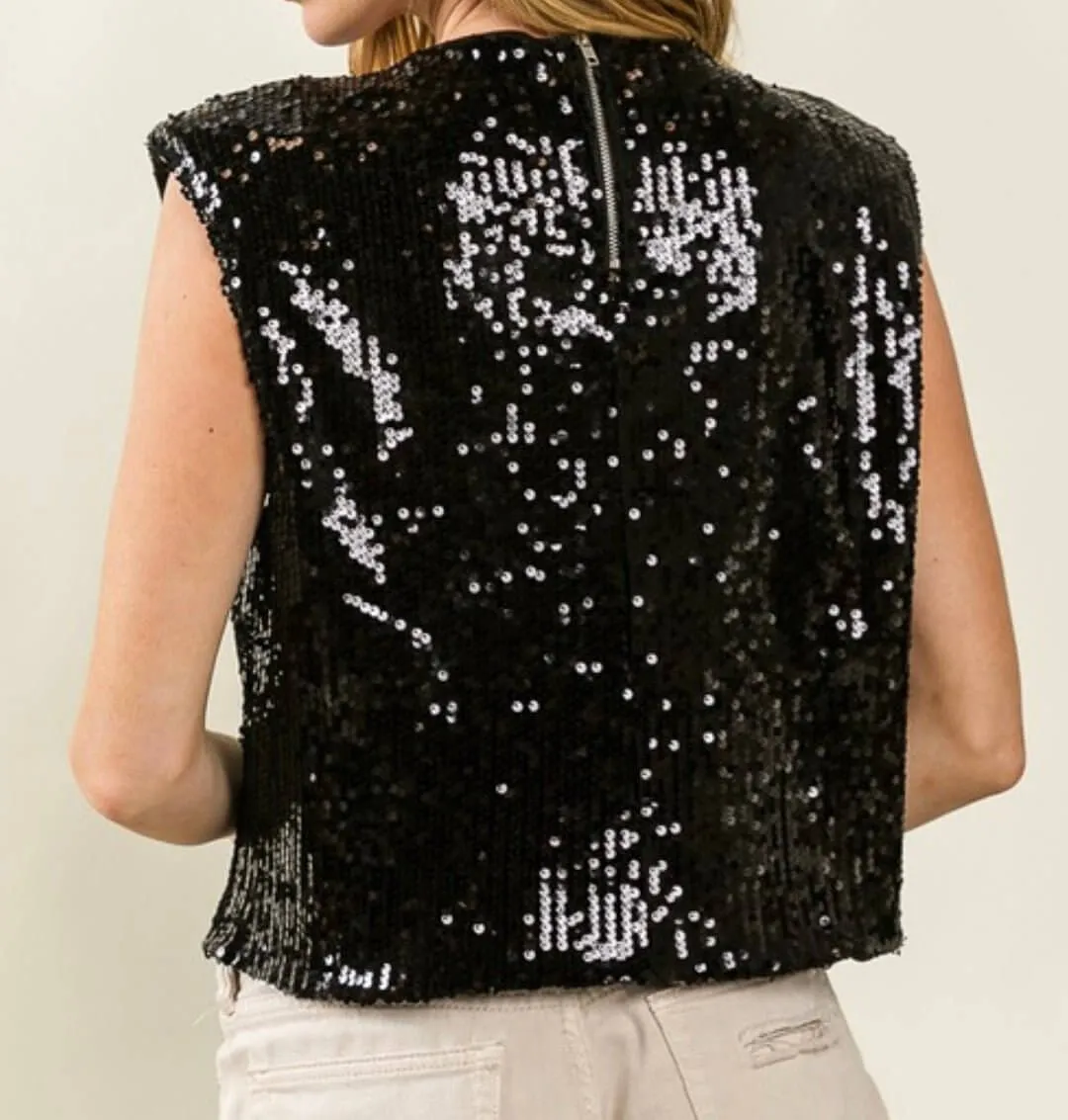 The Touch Down Tanks: Sequins Game Day Tops