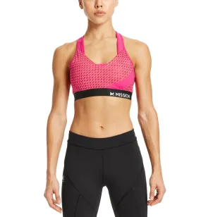 VaporActive Temper Racerback Medium Impact Sports Bra | Beetroot Purple Triangle Texture