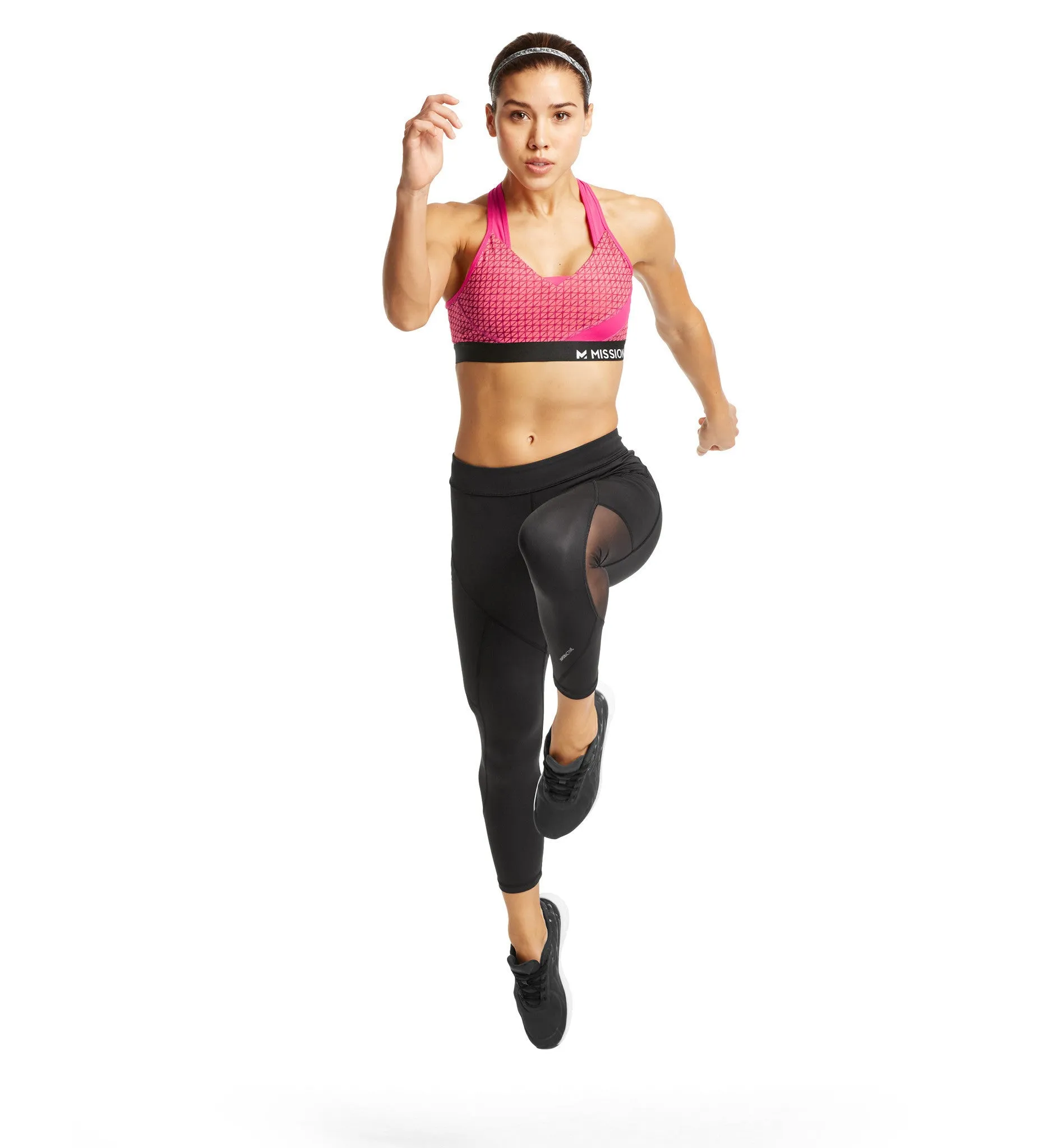 VaporActive Temper Racerback Medium Impact Sports Bra | Beetroot Purple Triangle Texture
