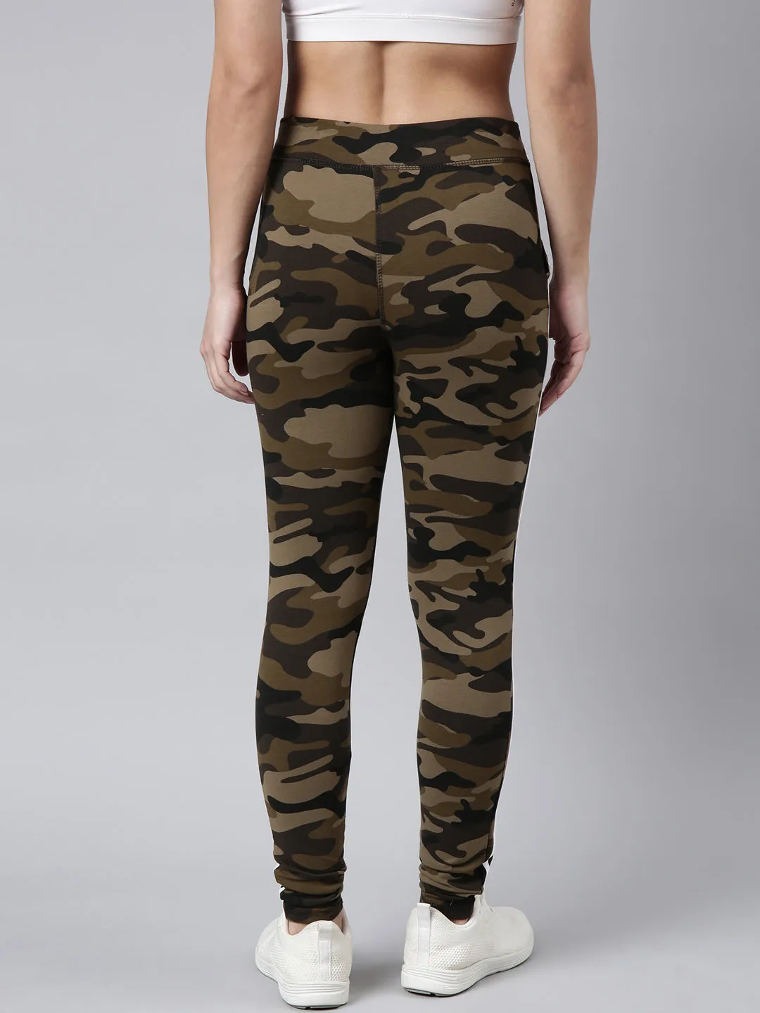 Women Camouflage Slim Fit Olive Track Pant