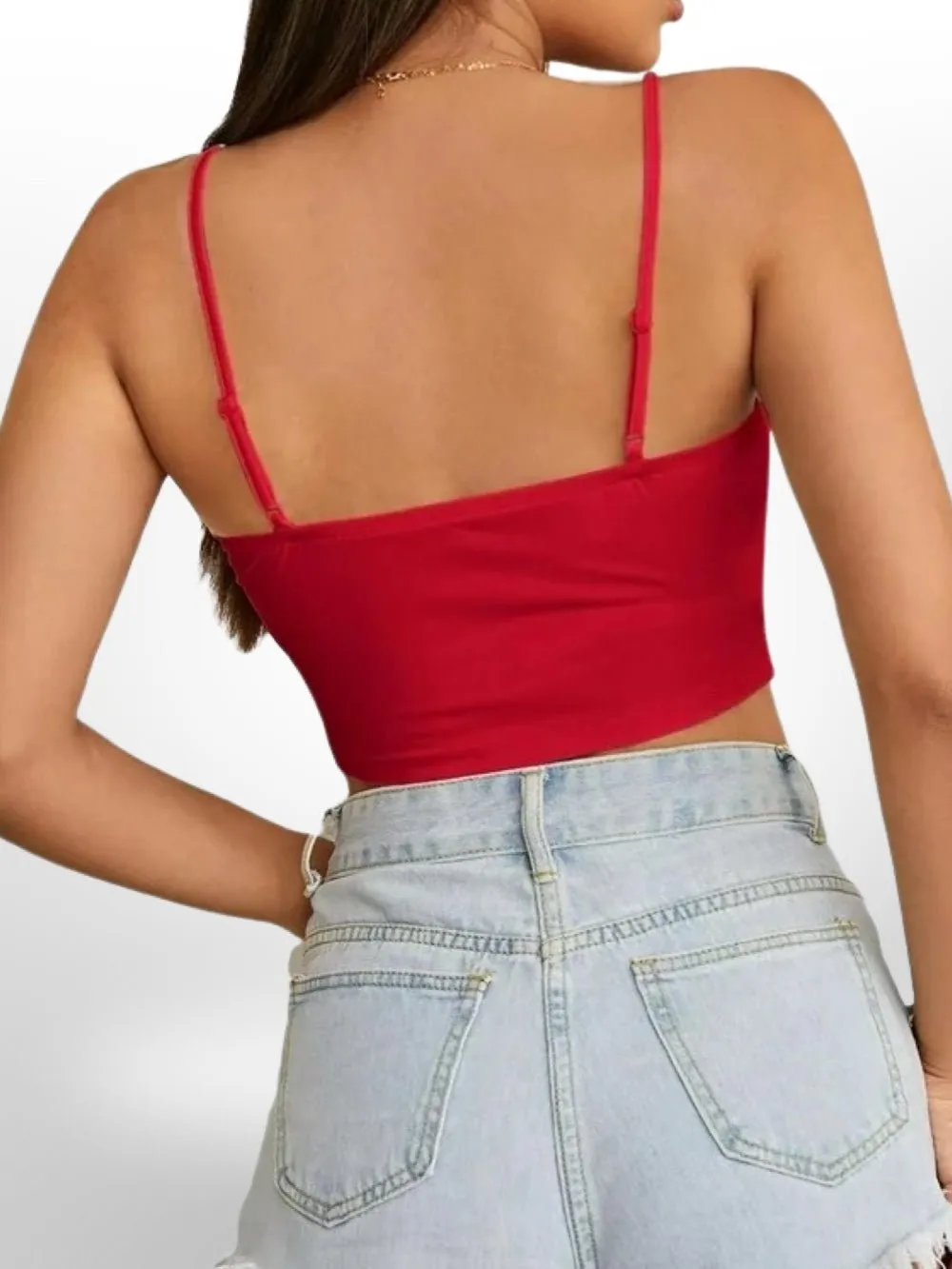 Women's Crop Stretch Plain Casual Plain Spaghetti Strap Tank Tops & Camis