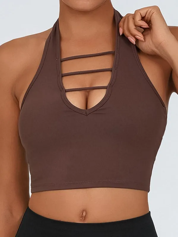 ZASUWA Female Backless Halter Quick Dry Sports Bras