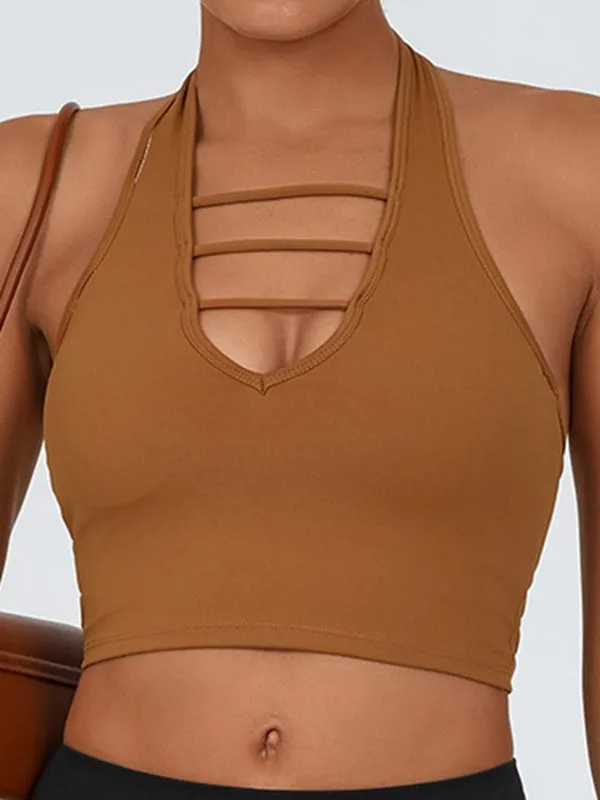 ZASUWA Female Backless Halter Quick Dry Sports Bras