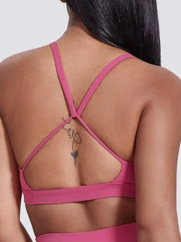 ZASUWA Female U Collar Cross Back Hollow Out Quick Dry Sports Bras